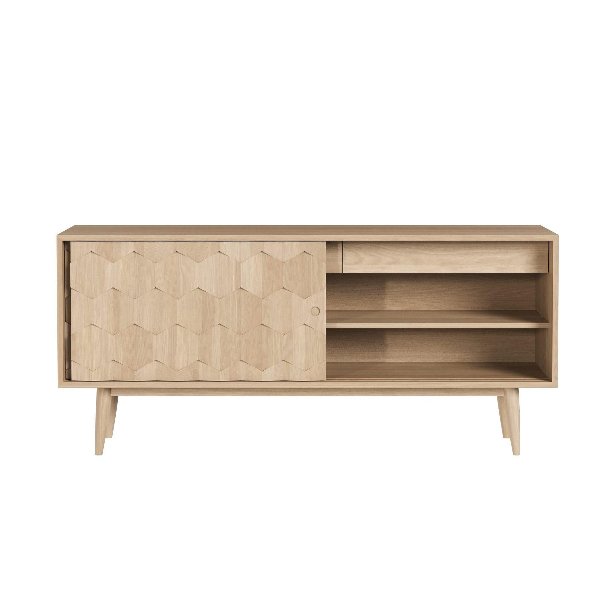 Hand-Crafted Handmade Walnut Sideboard Featuring Two Drawers and Four Divisions For Sale
