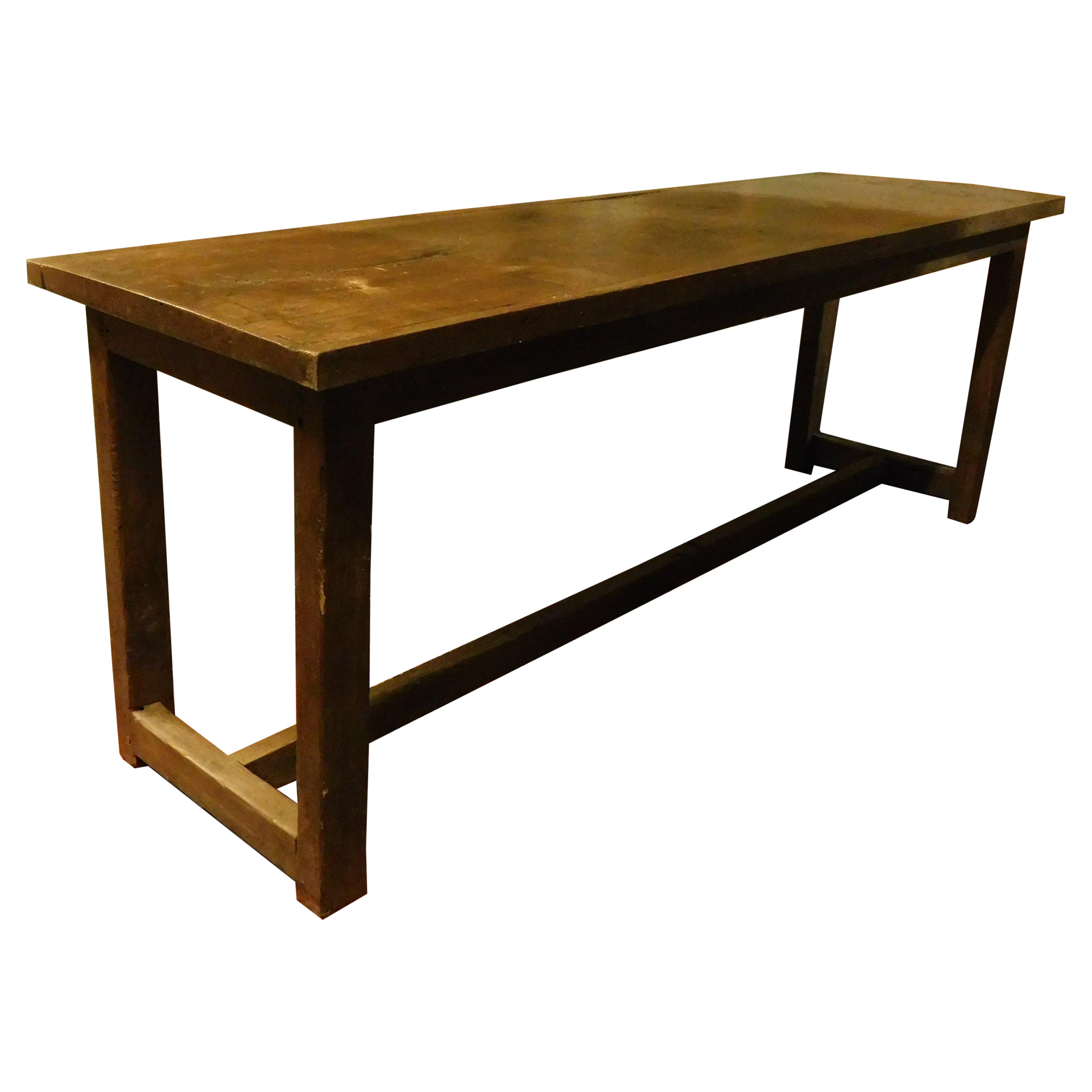 Mesa de nogal con pata recta hecha a mano, Italia