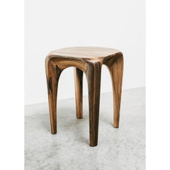 Unique Walnut Spline Tabouret - Handmade and Signed by Maxime Goléo