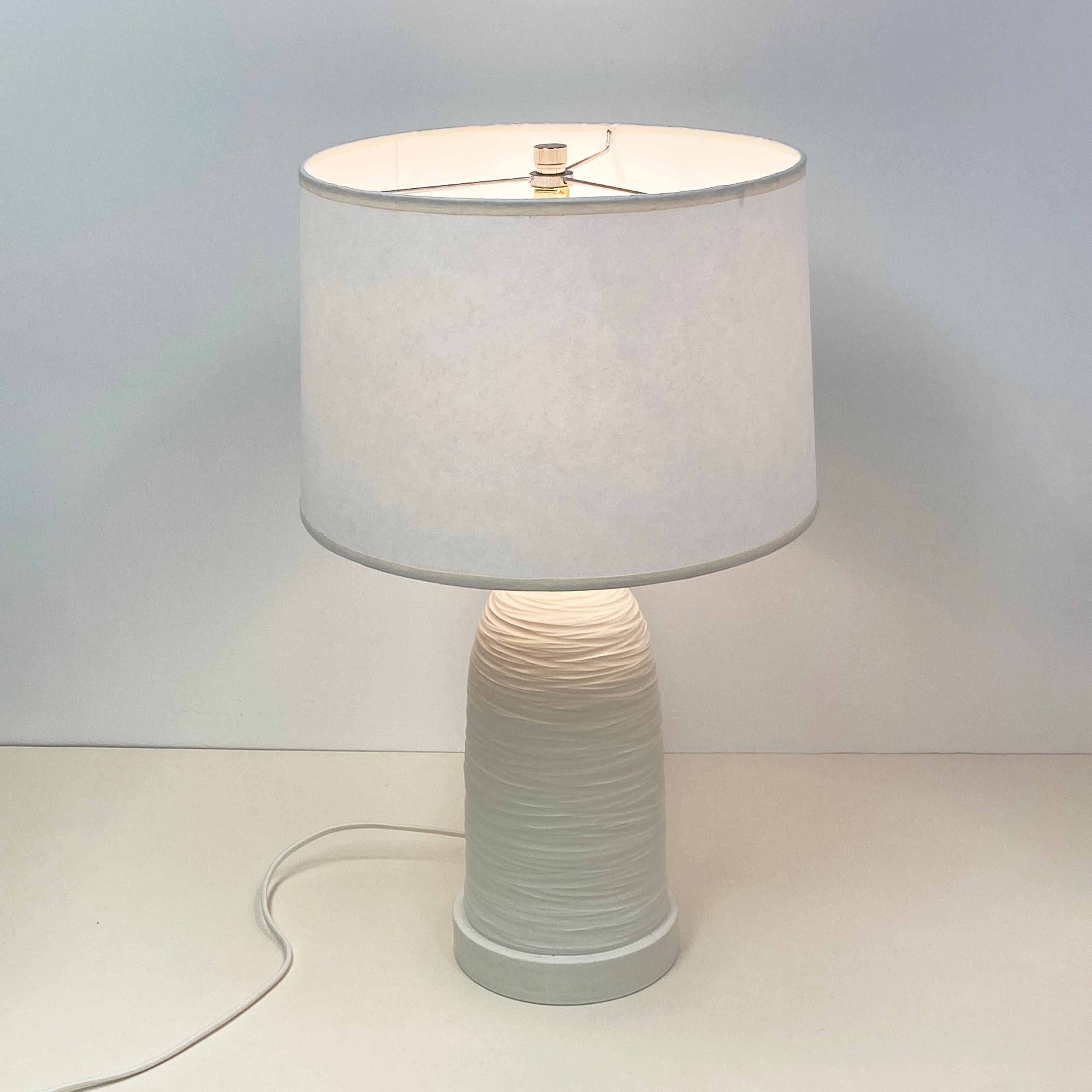 Handmade Wheel-thrown Large Lamp pair Textured deco by Olivia Barry / By Hand 3