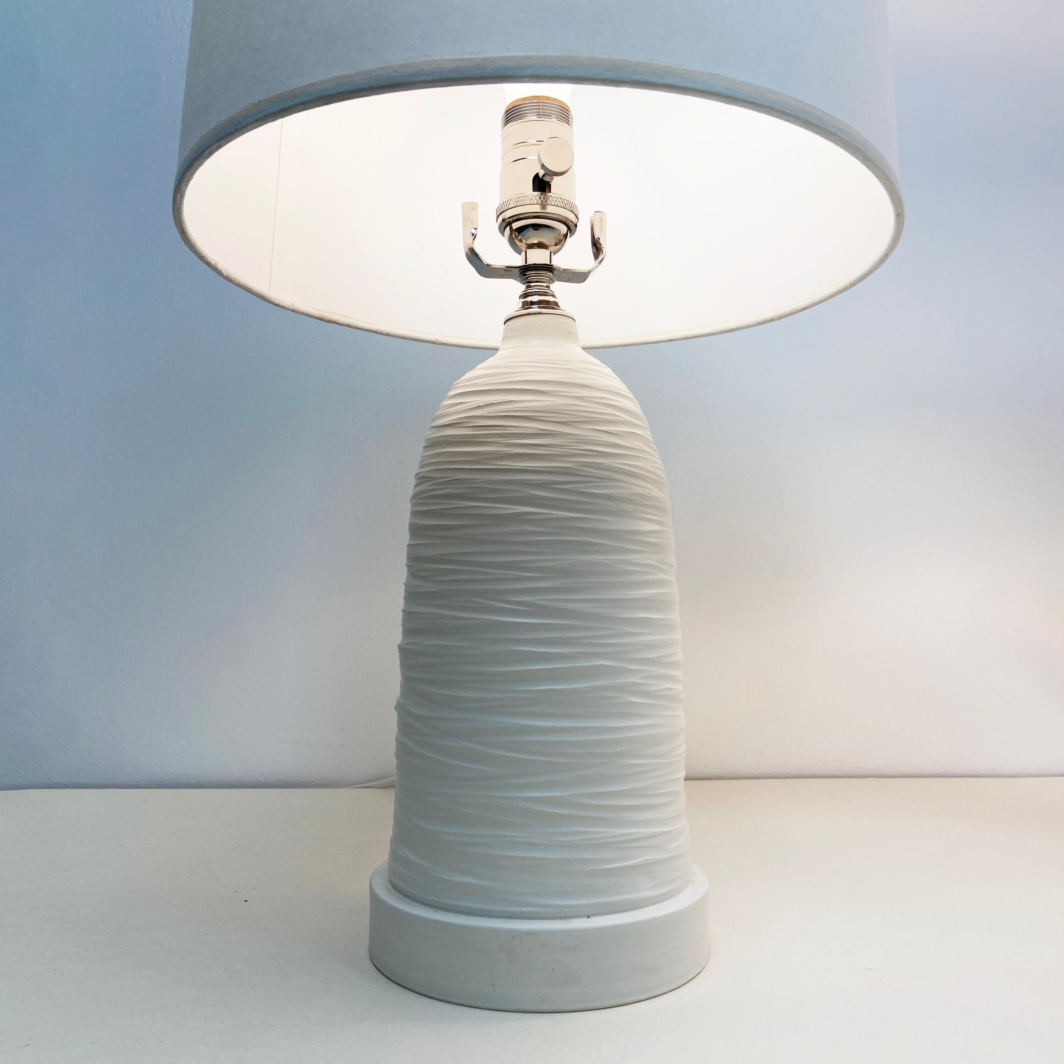 Handmade Wheel-thrown Large Lamp pair Textured deco by Olivia Barry / By Hand 6