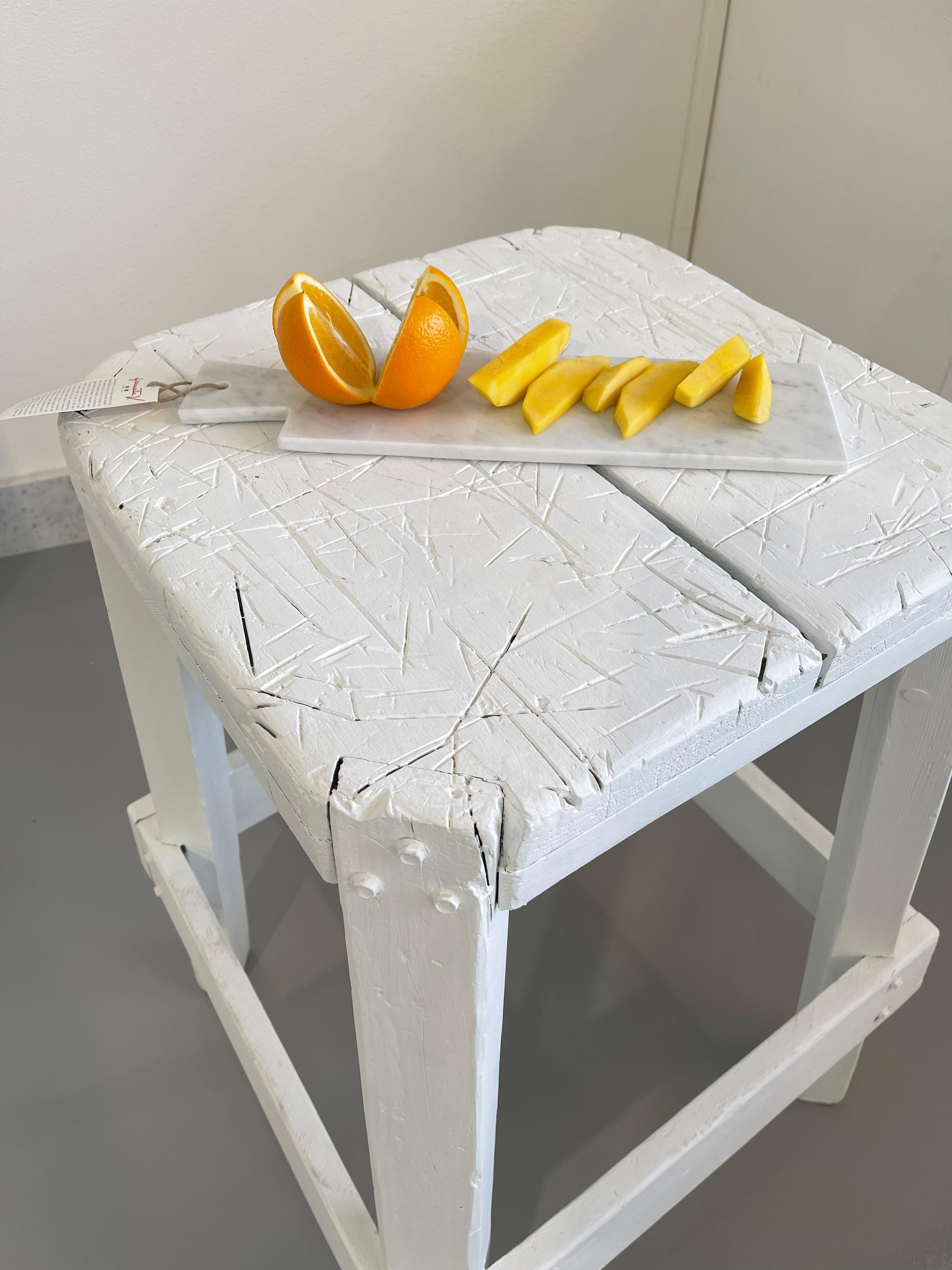 Handmade White Carrara Marble Long Cutting Board For Sale 3