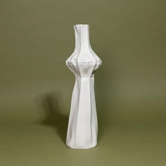Handmade White Ceramic Flower Vase, Kawa Vase #7, Organic Sculptural Porcelain
