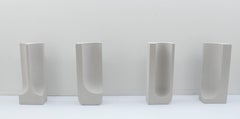 Handmade White Floor Sculpture Cast Hydrostone Contemporary