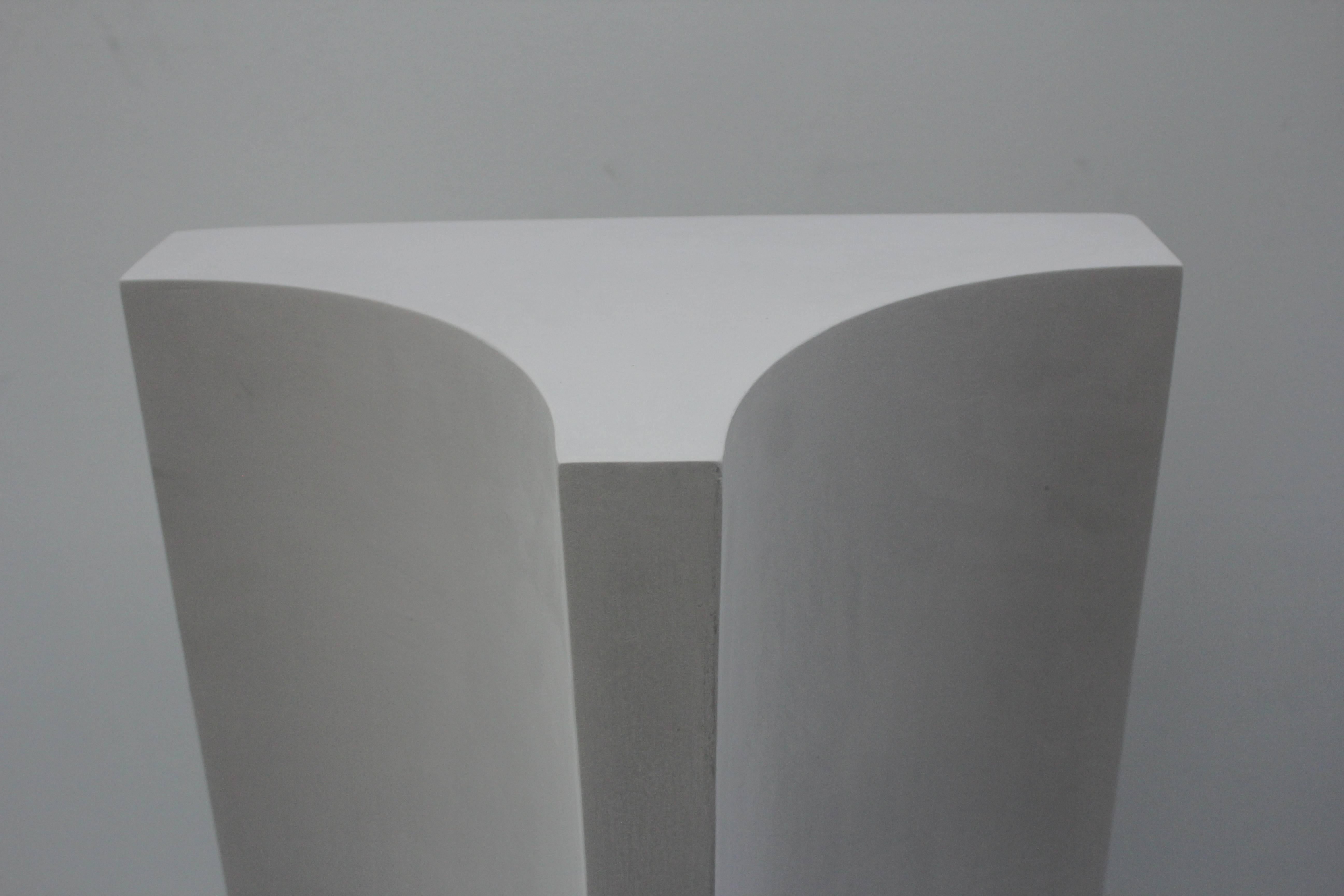 Modern Handmade White Floor Sculpture Cast Hydrostone Contemporary For Sale