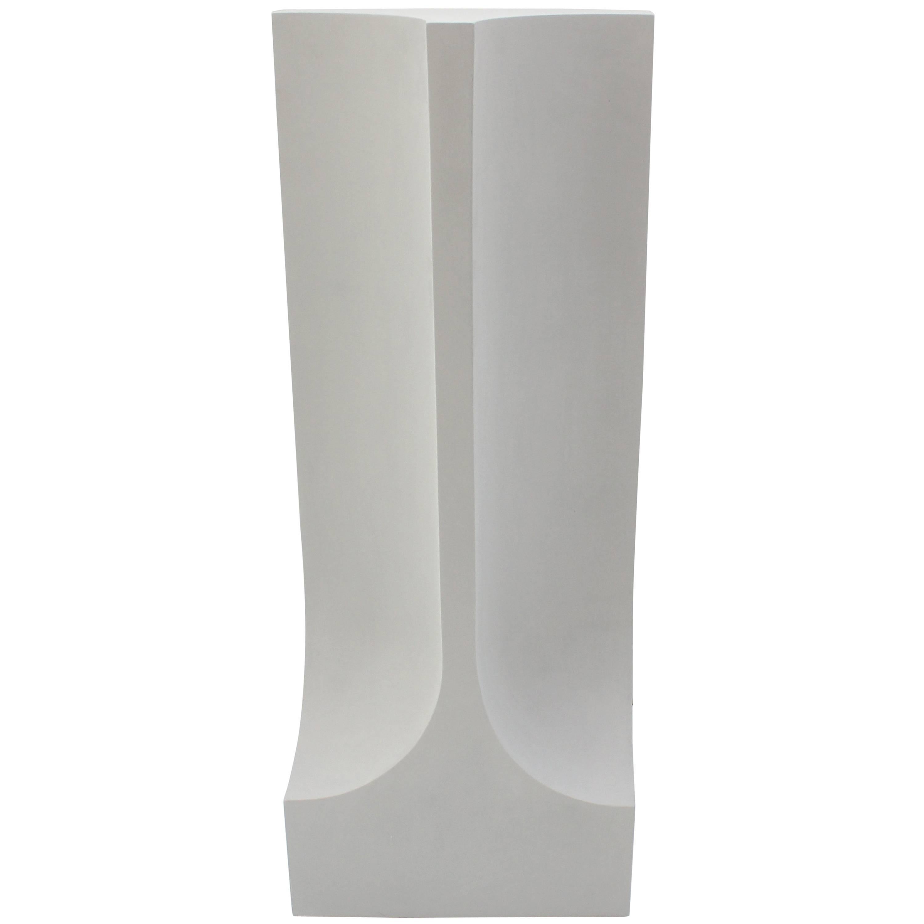 Handmade White Floor Sculpture Cast Hydrostone Contemporary For Sale
