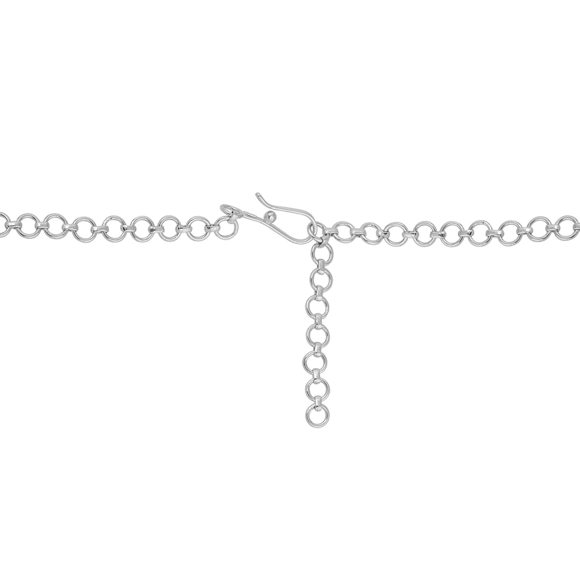 Handmade White Gold Diamond 14k White Gold Necklace with Pink Heart Gemstones In New Condition For Sale In Diera, Dubai