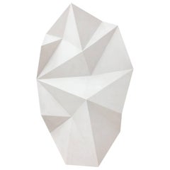 Handmade White Origami Fold Sculpture Cast Hydrostone Wall Mounted
