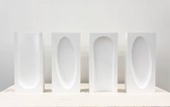 Handmade White Sculptural Accessories Cast Hydrostone Contemporary