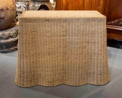 Handmade Wicker Console with Rounded Shape at the Bottom