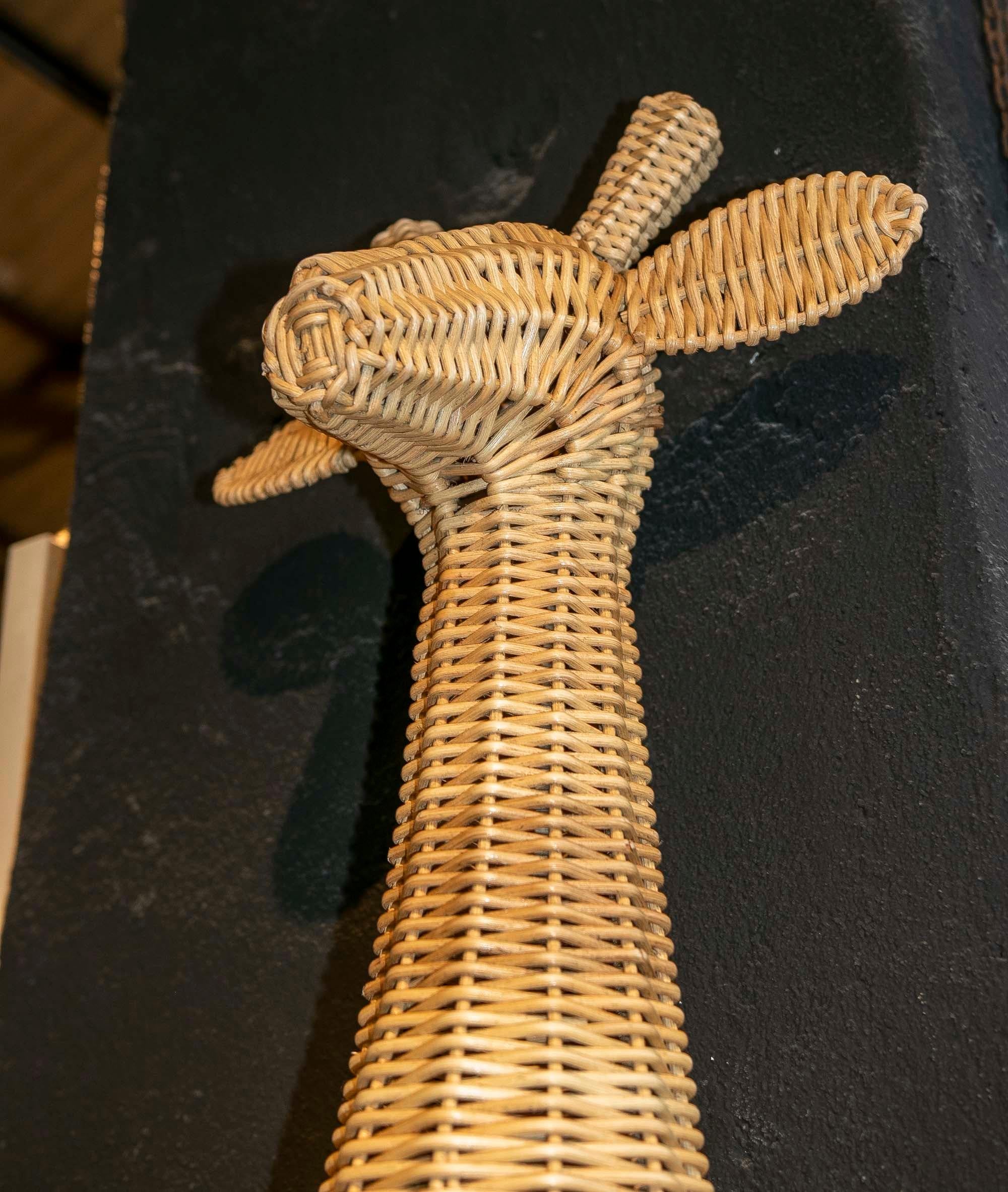 European Handmade Wicker Giraffe for Wall Hanging For Sale