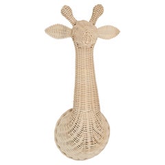 Handmade Wicker Giraffe for Wall Hanging