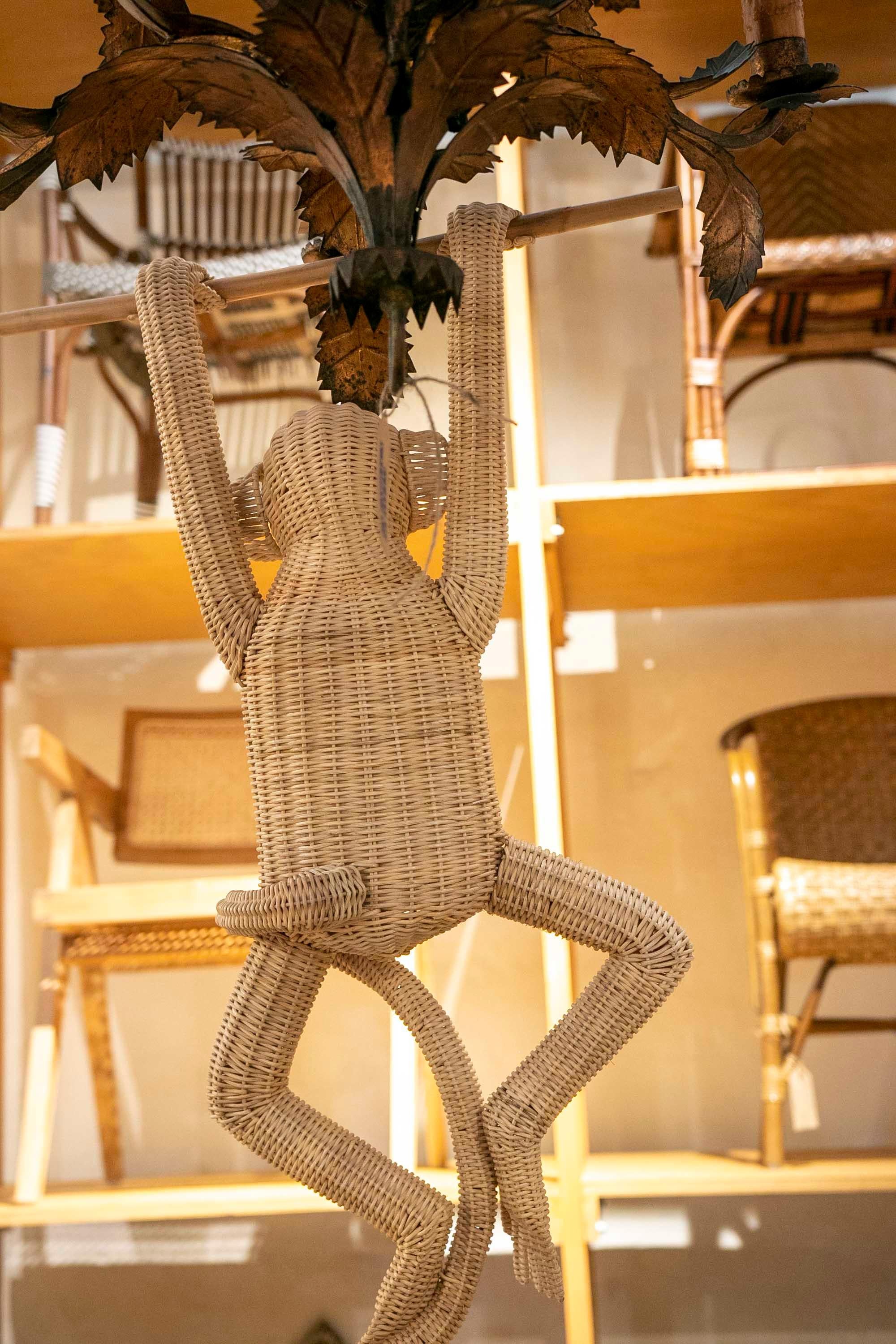 Handmade Wicker Jumpsuit Attached to a Wooden Branch  For Sale 7