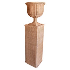 Handmade Wicker Urns with Rectangular Base and Iron Structure