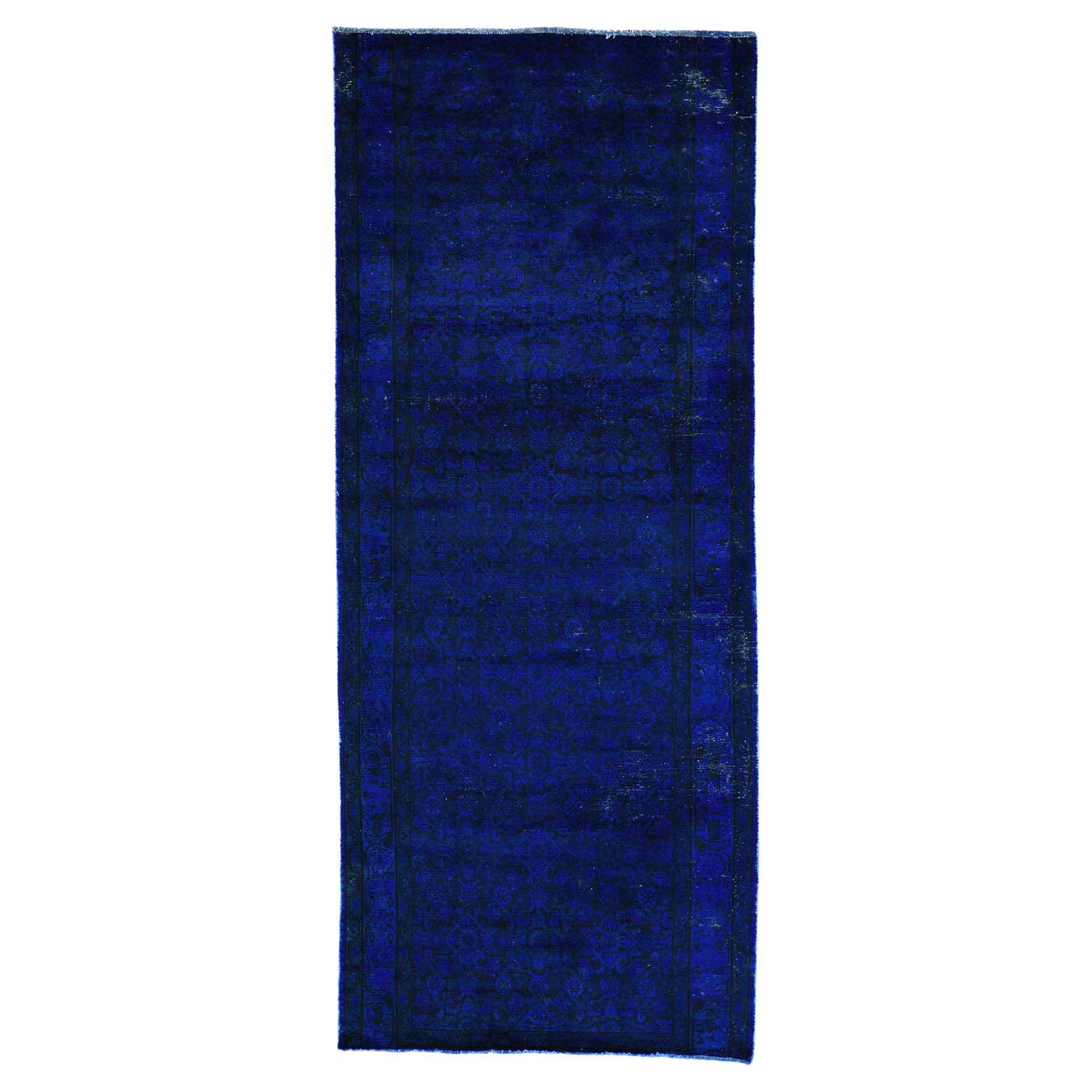 Persian Overdyed Patchwork Green Cast Handmade Vintage Distressed Wool Rug For Sale at 1stDibs