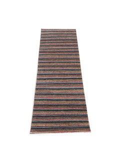 Handmade with Wool Vintage Afghan Modern Multicolor Rug, circa 1980