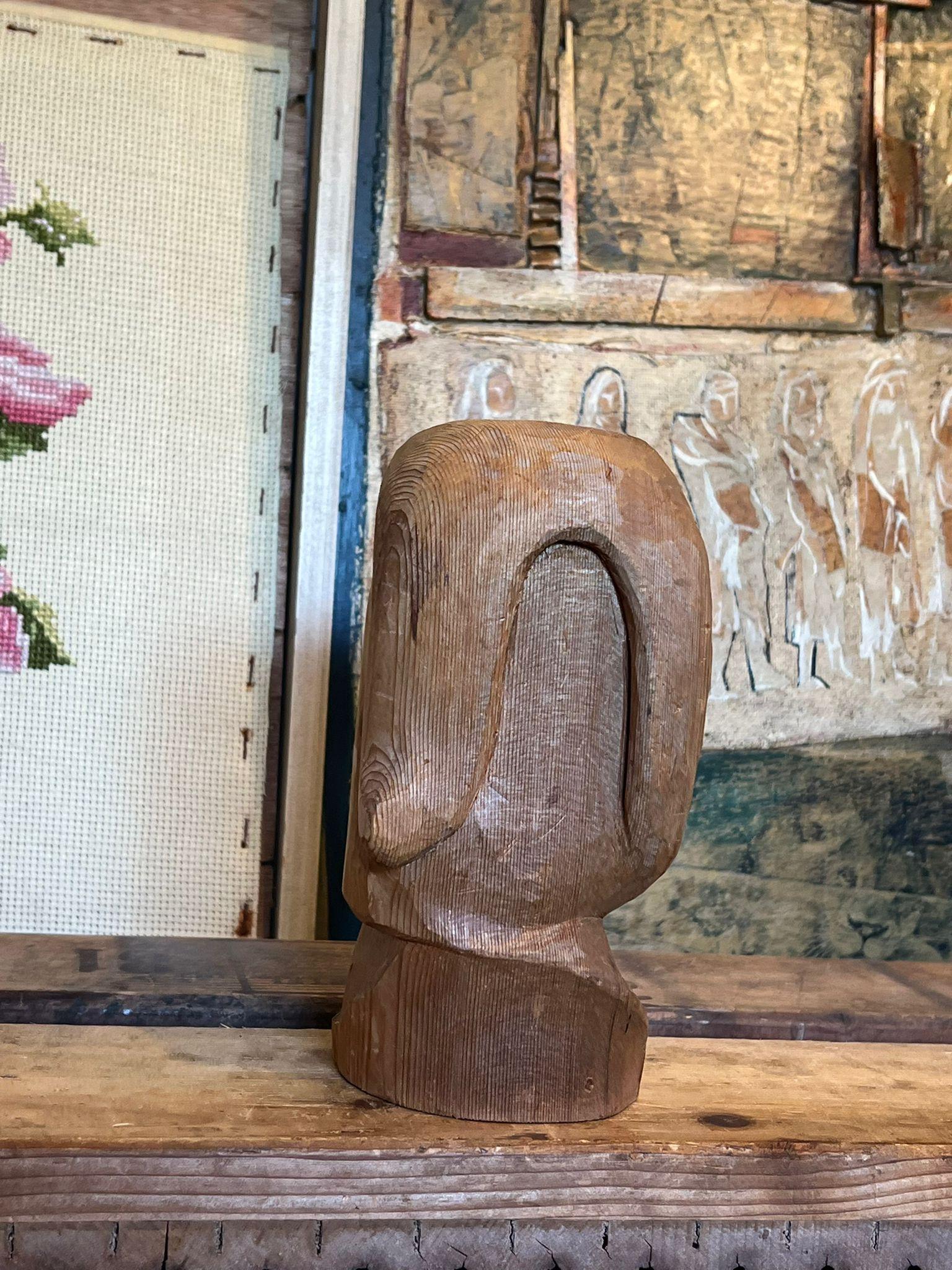 Handmade Wood Carving In Good Condition For Sale In Seattle, WA