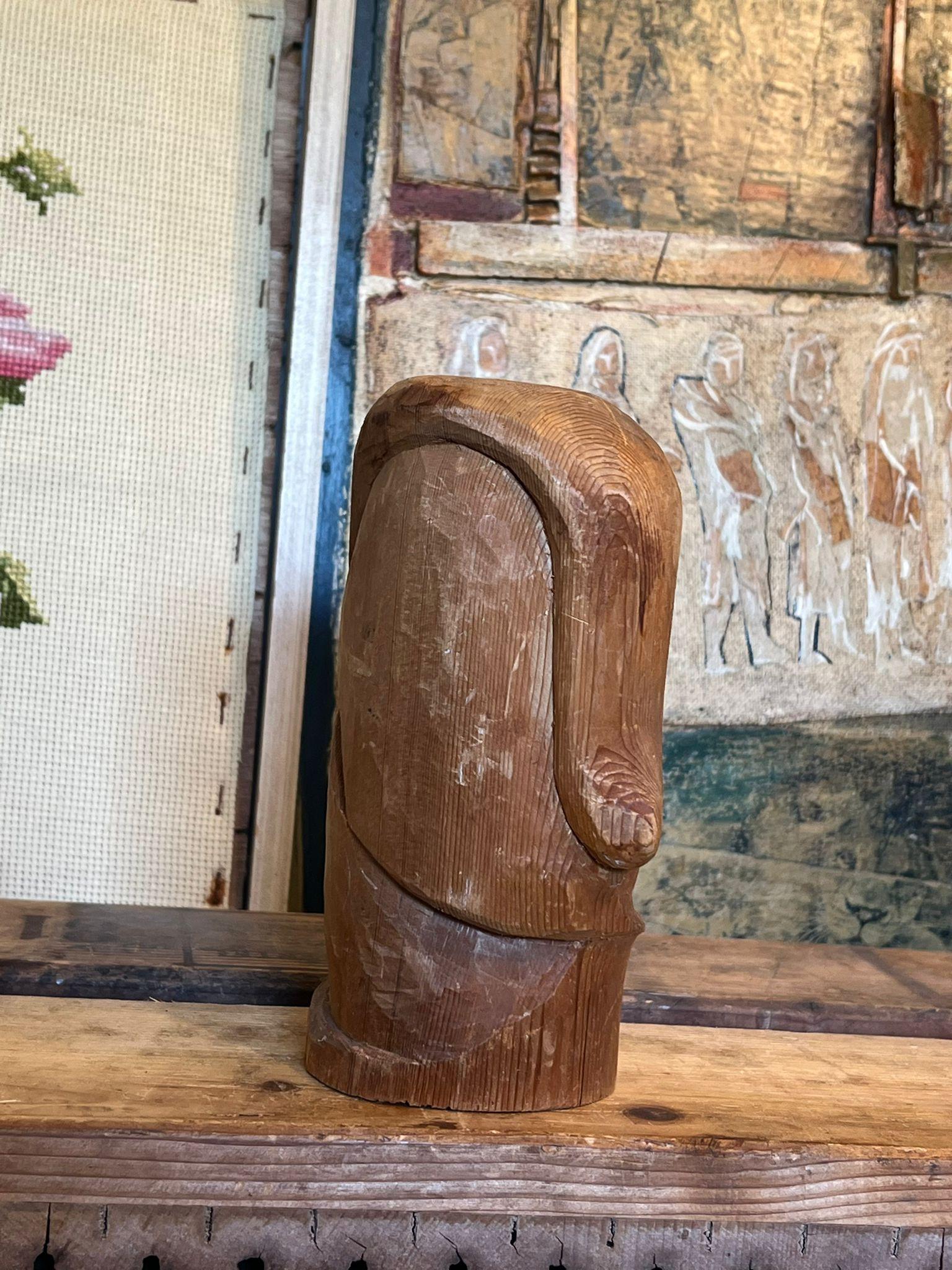Late 20th Century Handmade Wood Carving For Sale