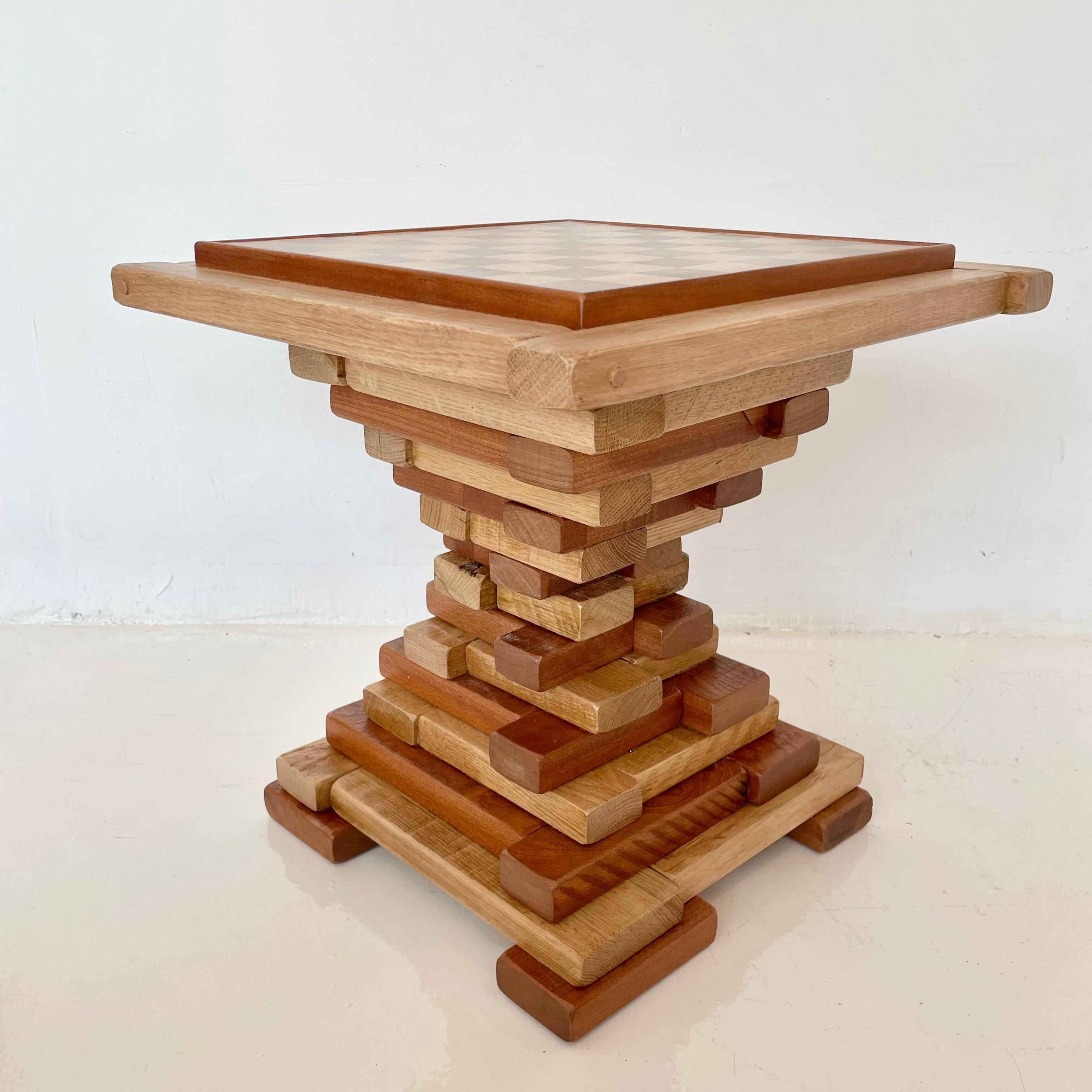 Handmade Wood Hourglass Chess Table 6