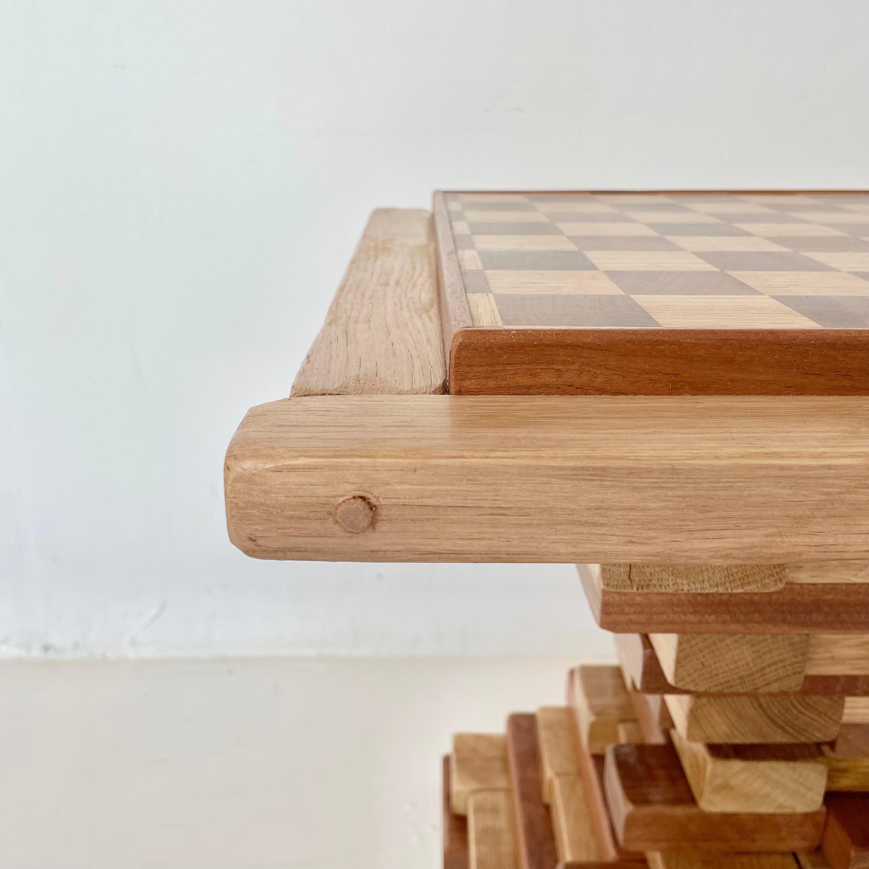 Handmade Wood Hourglass Chess Table 9