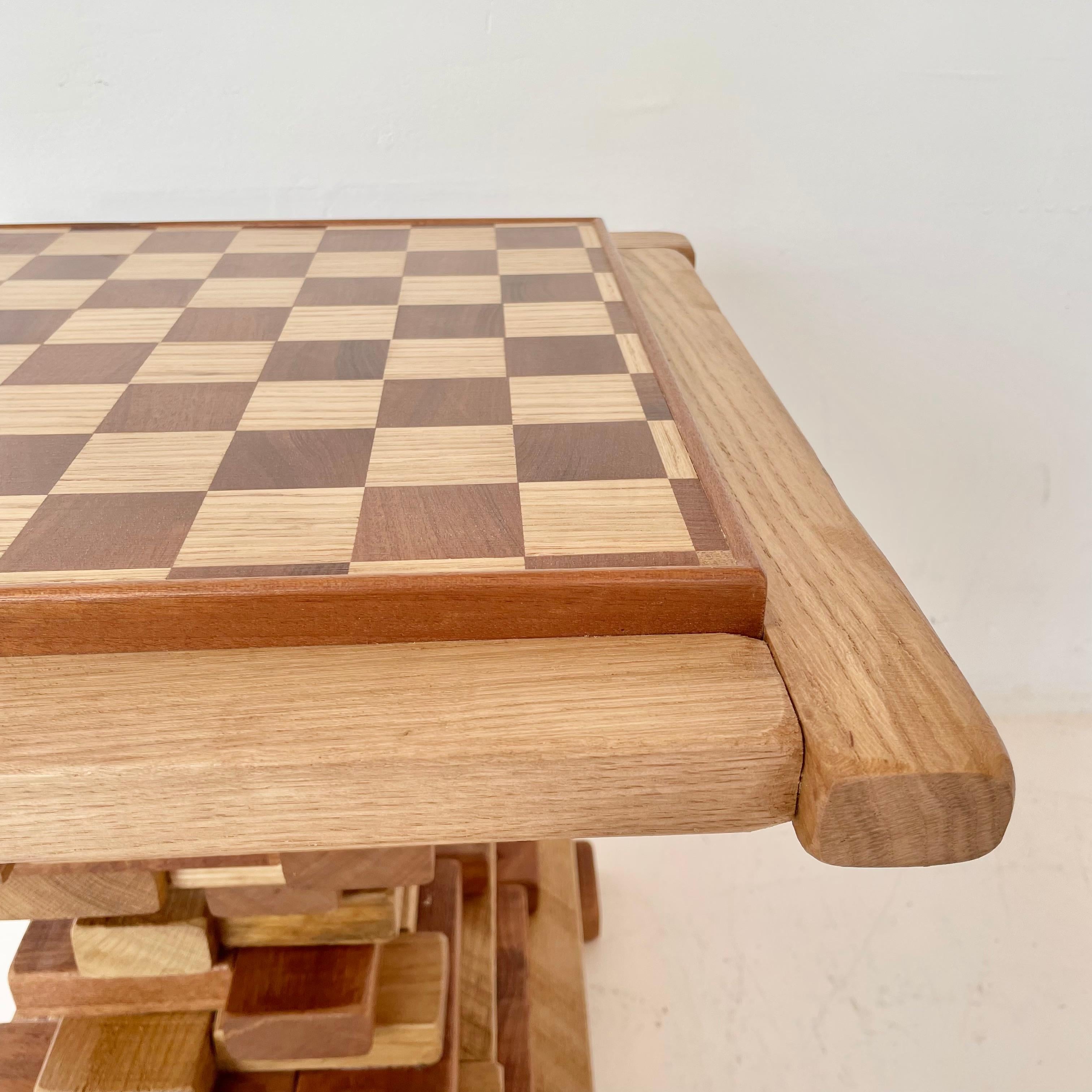 American Handmade Wood Hourglass Chess Table