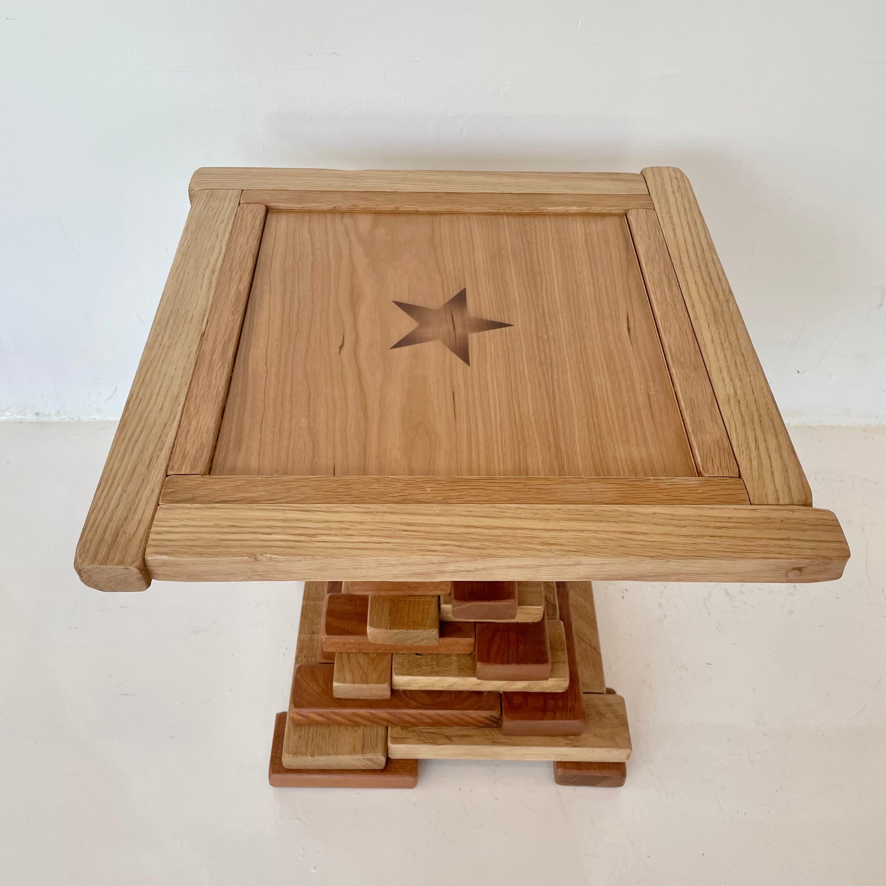 Late 20th Century Handmade Wood Hourglass Chess Table
