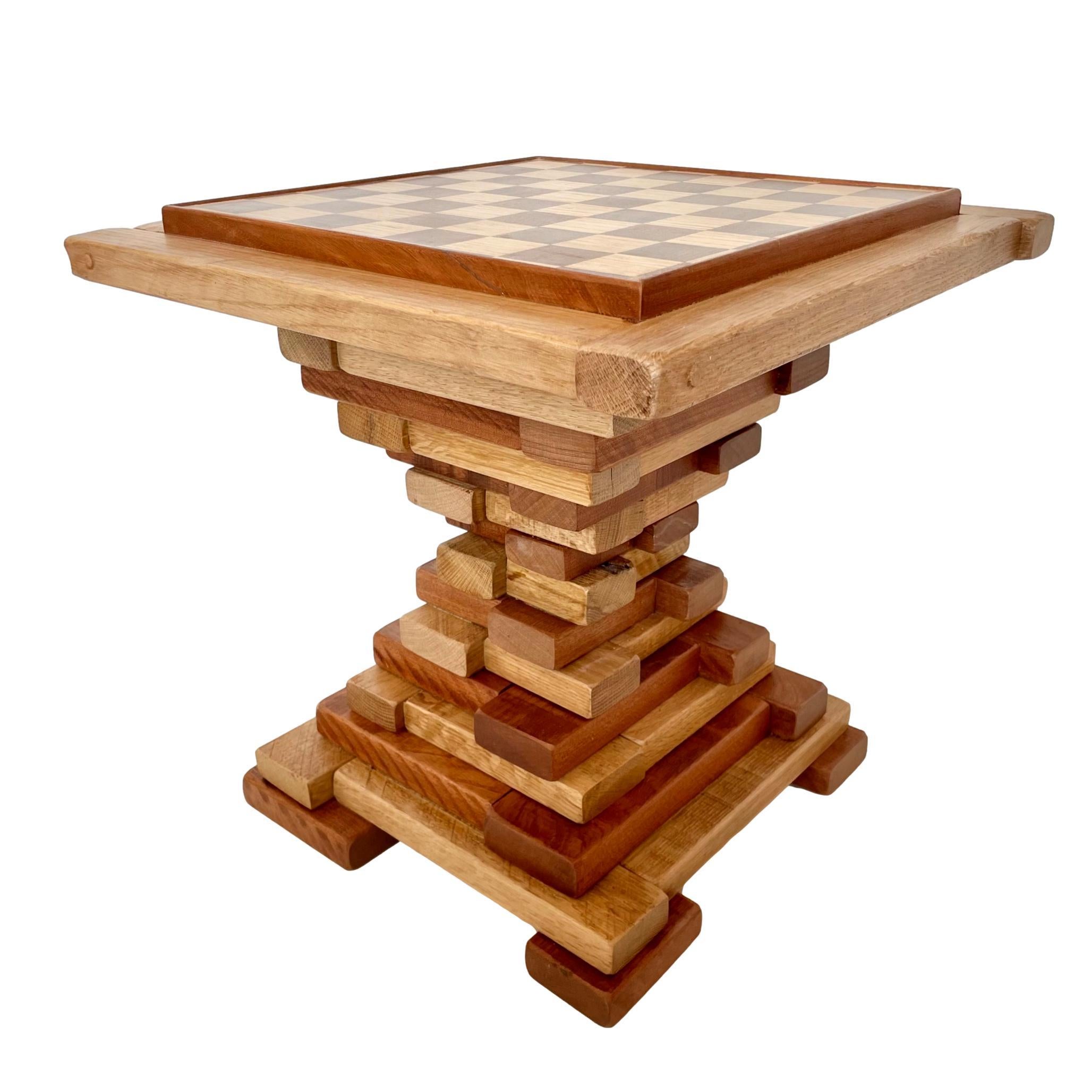 Handmade Wood Hourglass Chess Table