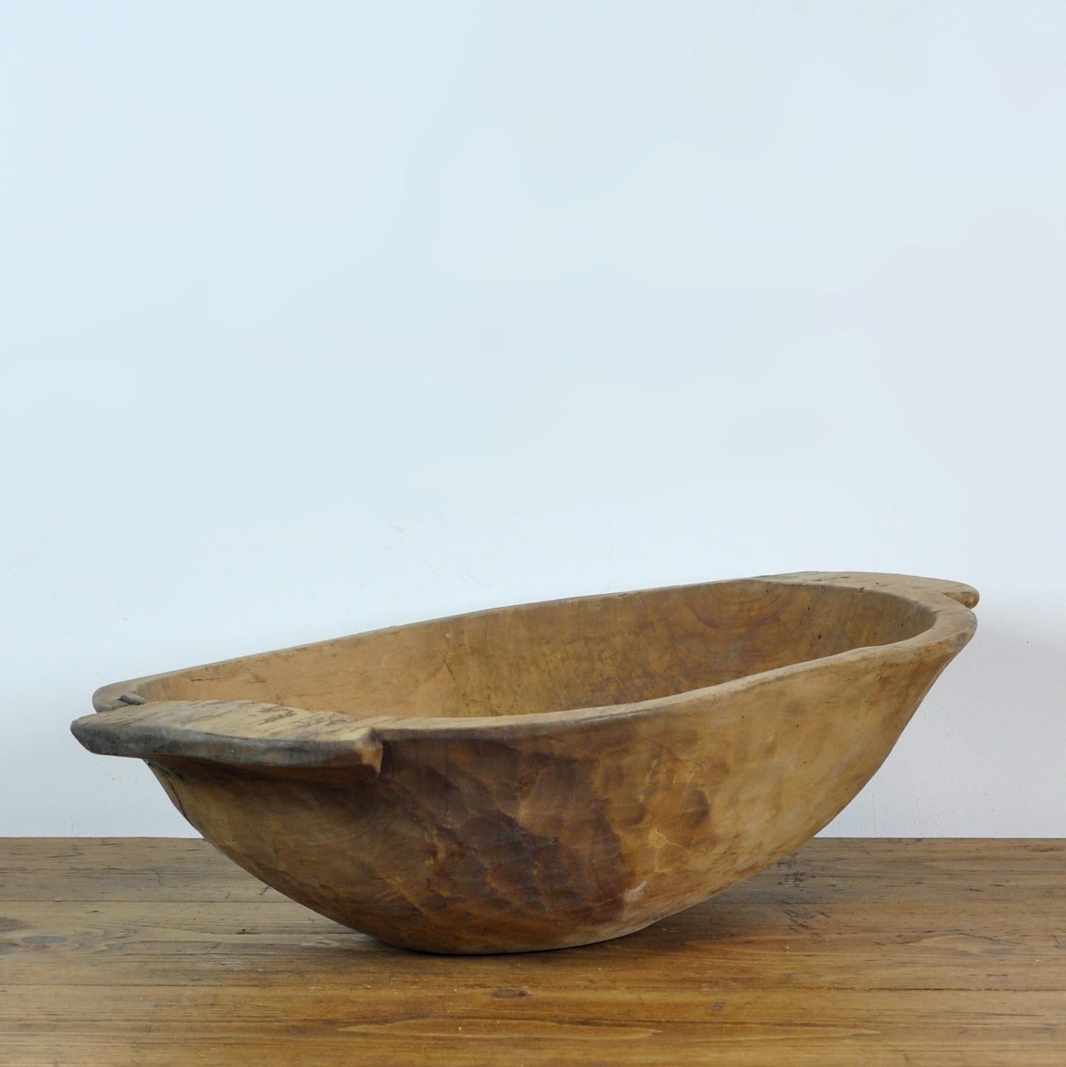 Hungarian Handmade Wooden Dough Bowl, 1900’s For Sale