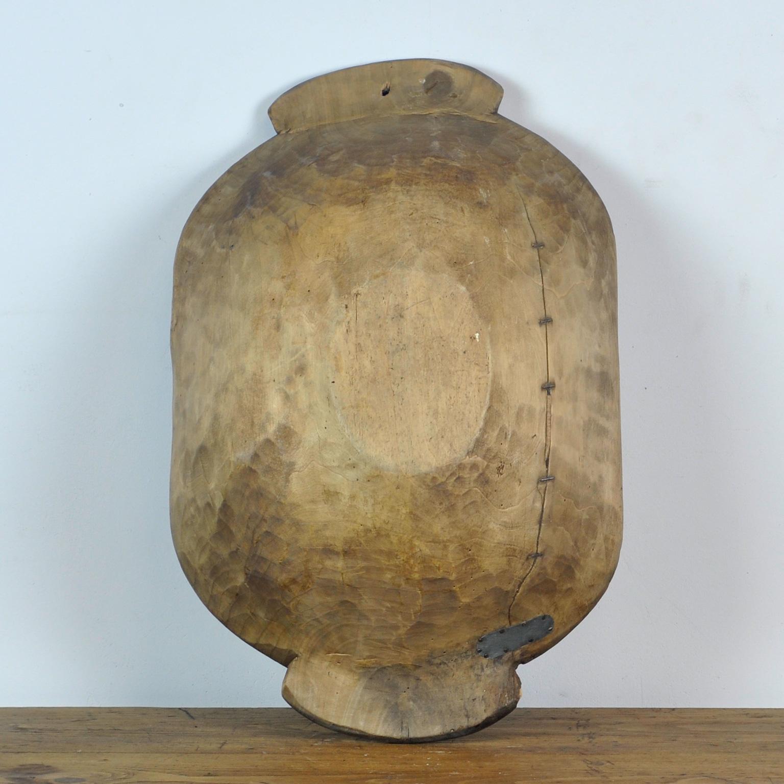 Fruitwood Handmade Wooden Dough Bowl, 1900’s