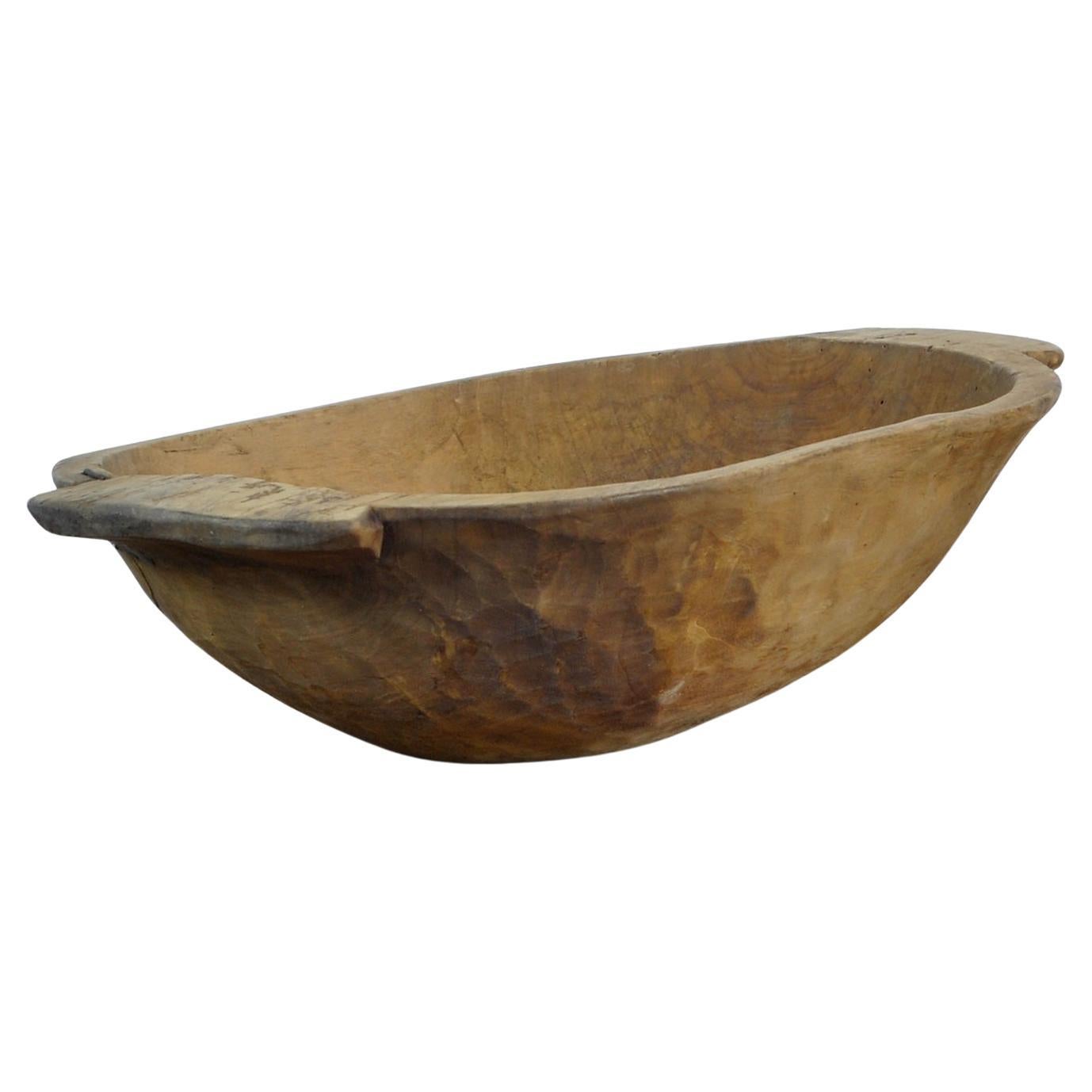 Handmade Wooden Dough Bowl, 1900’s For Sale