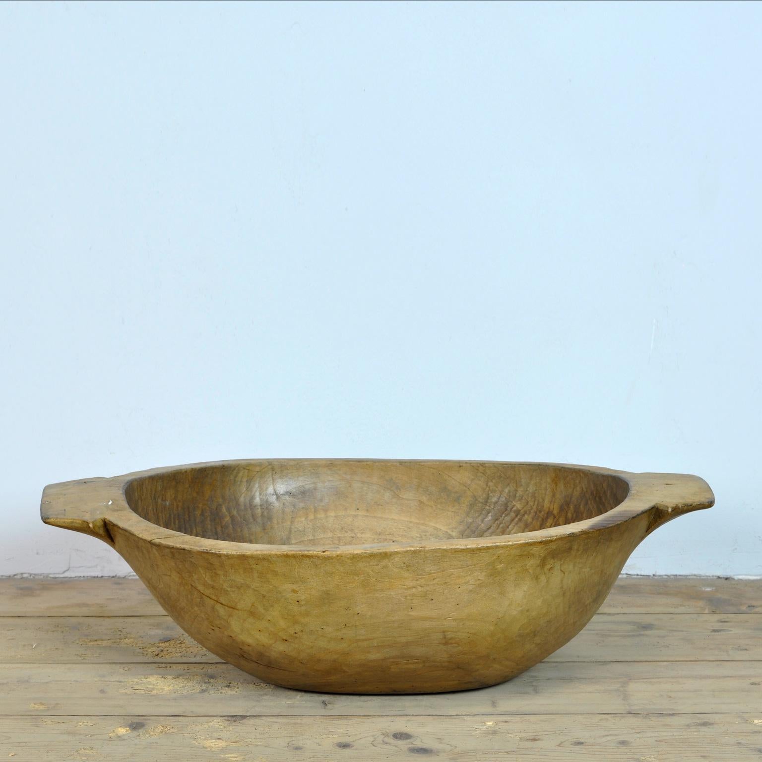 Beautiful hand carved Hungarian dough bowl, circa 1920's. Made of fruitwood.
In good condition.
