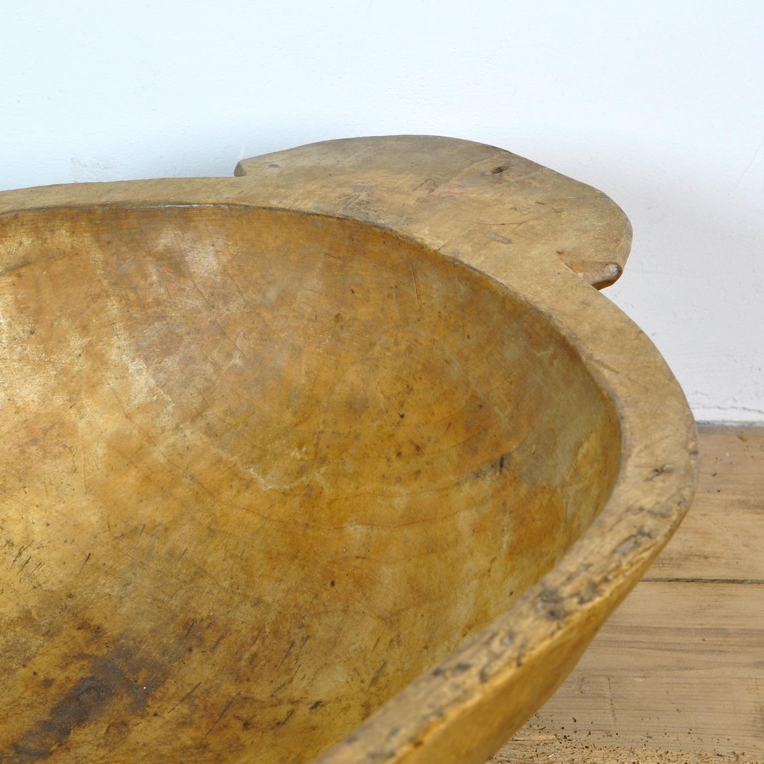 Rustic Handmade Wooden Dough Bowl, Early 1900s