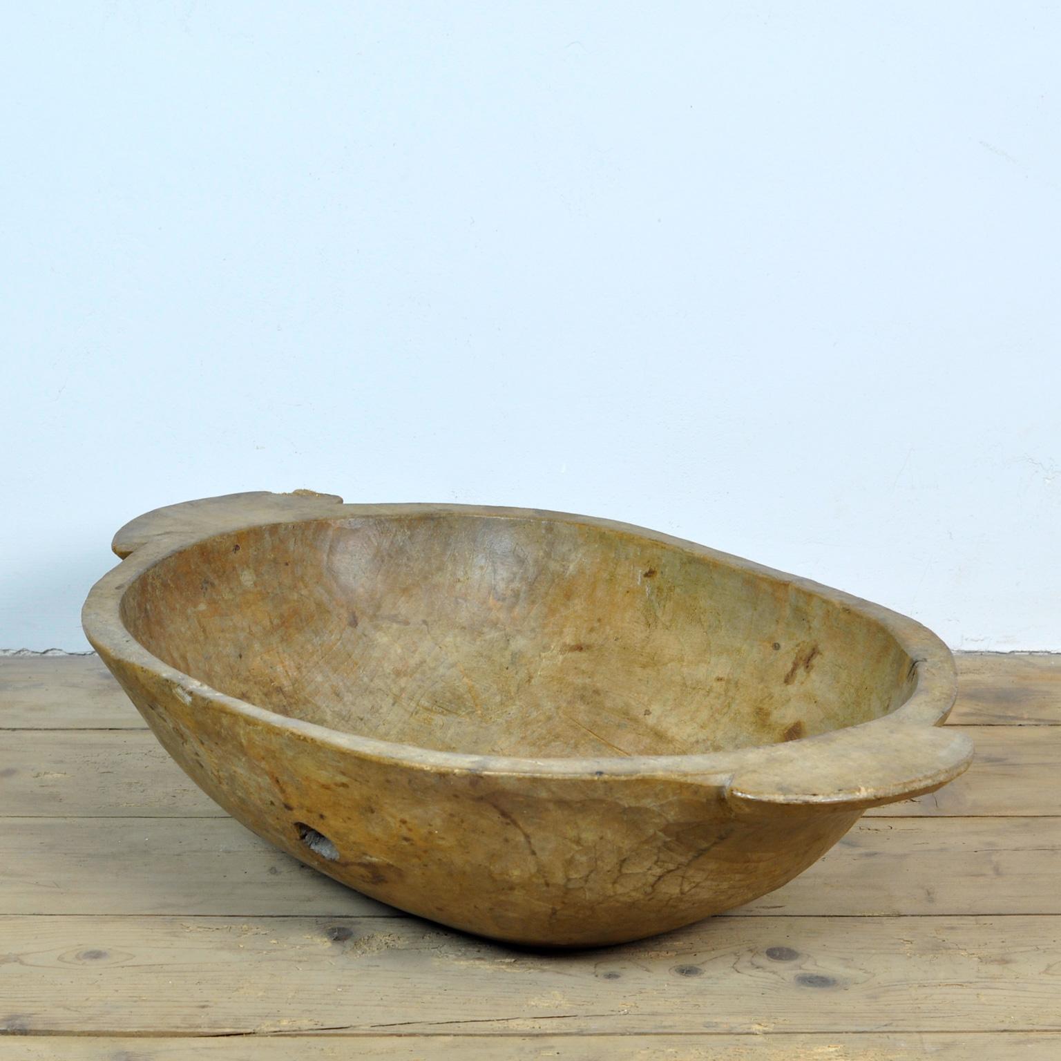 vintage wooden dough bowl