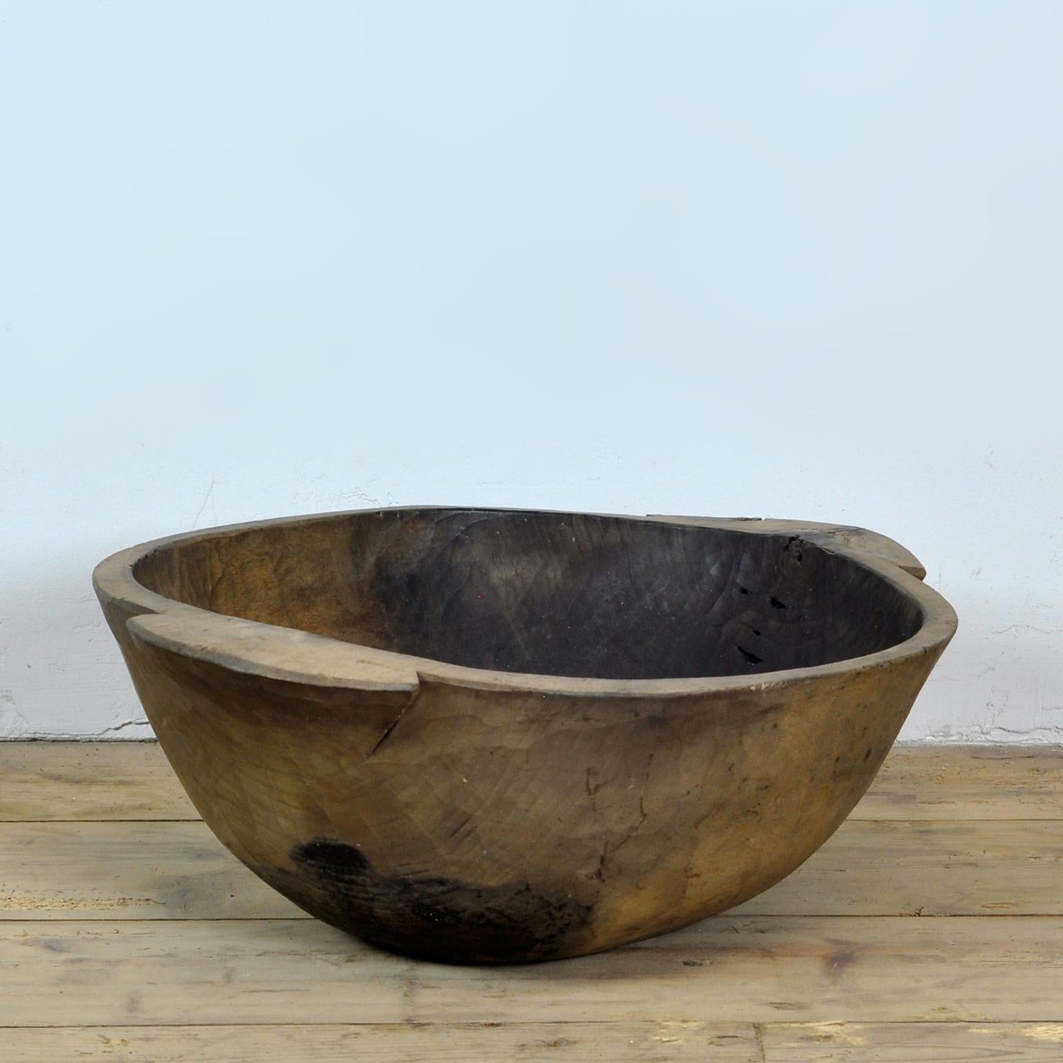 Rustic Handmade Wooden Dough Bowl, Early, 1900s