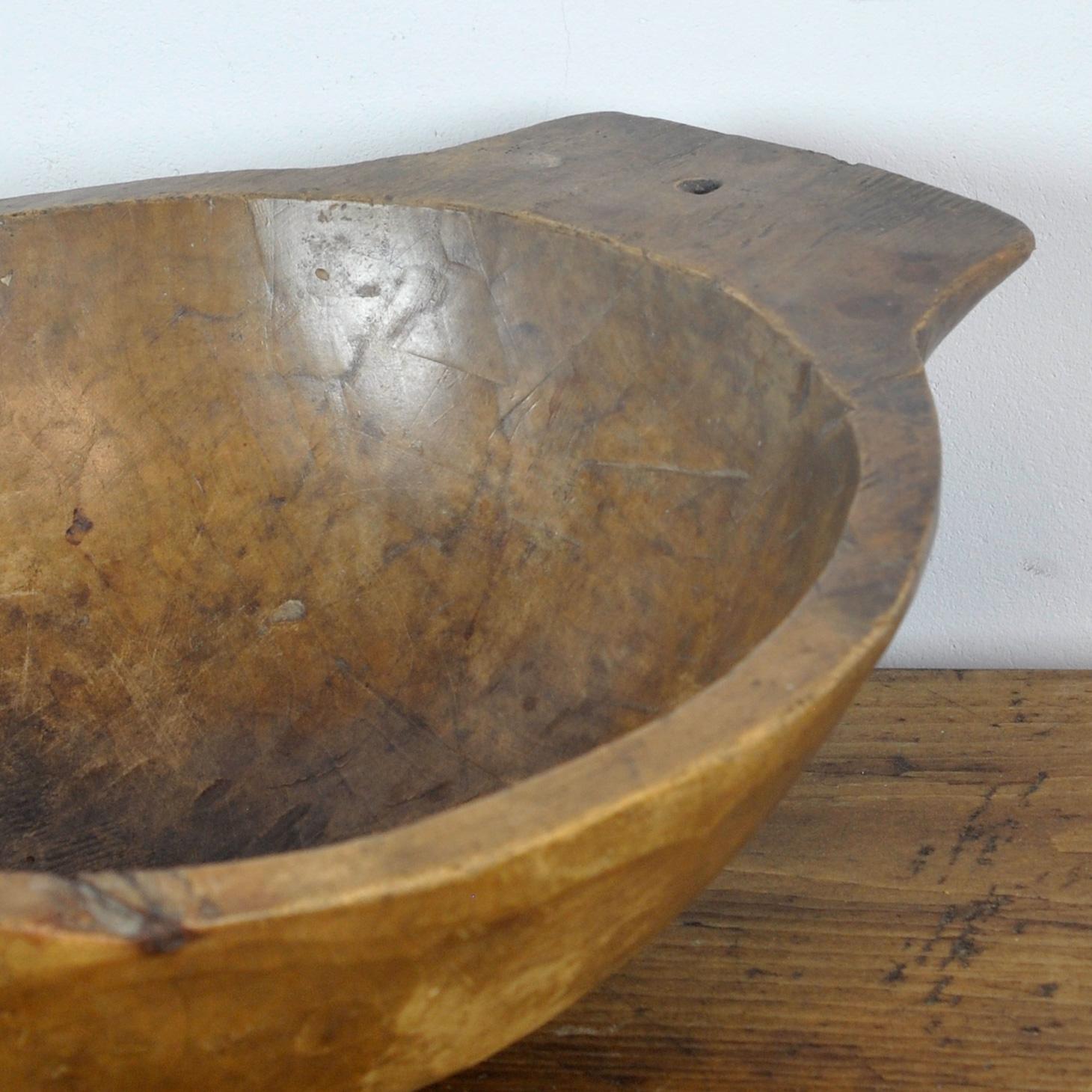 Hungarian Handmade Wooden Dough Bowl, Early 1900’s For Sale