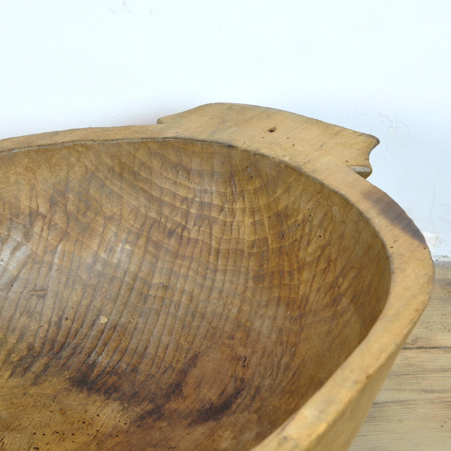 Early 20th Century Handmade Wooden Dough Bowl, Early 1900s
