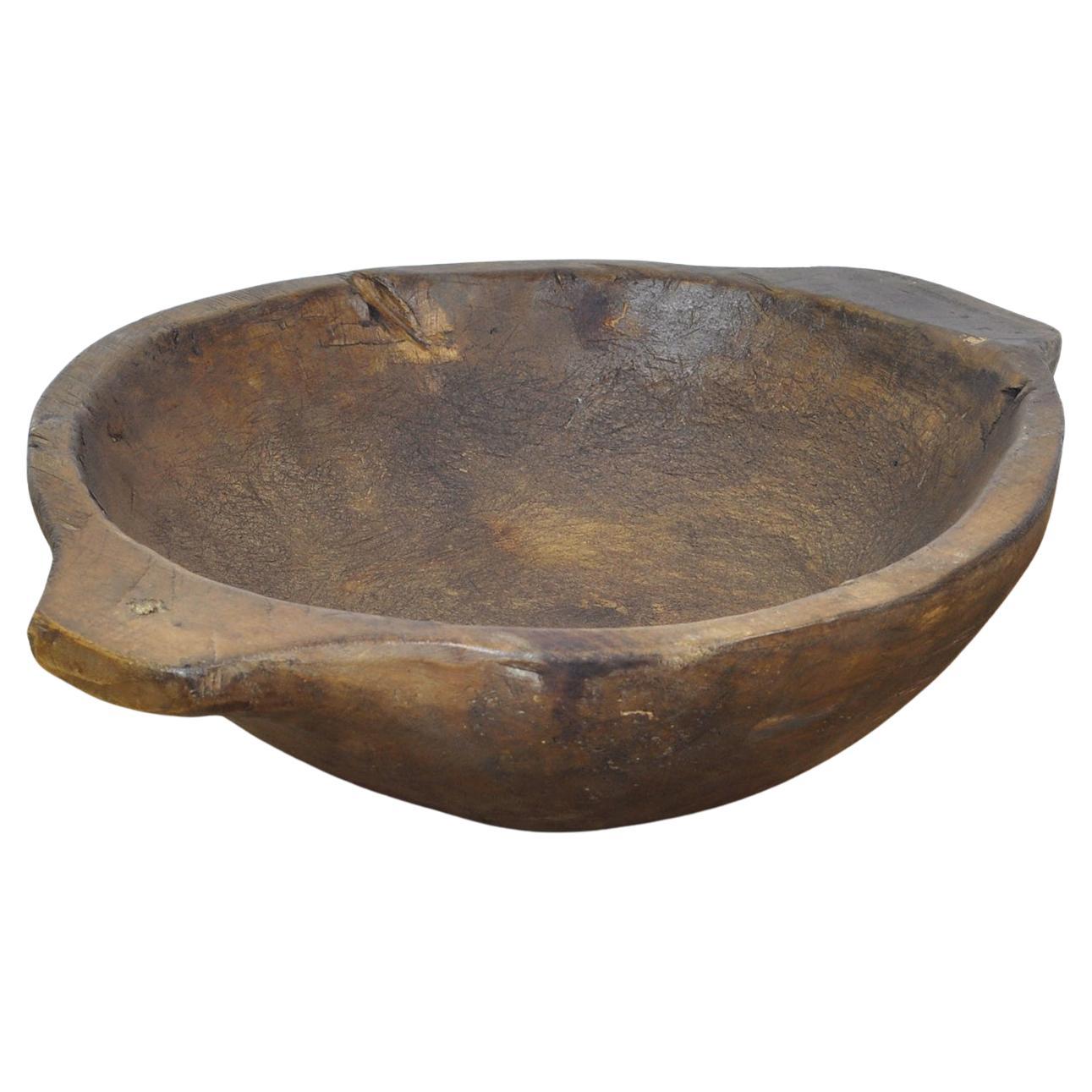 Vintage Handmade Hungarian Wooden Dough Bowl, Early 1900s For Sale at