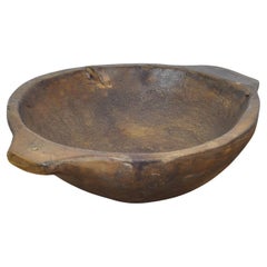 Antique Handmade Wooden Dough Bowl, Early 1900s