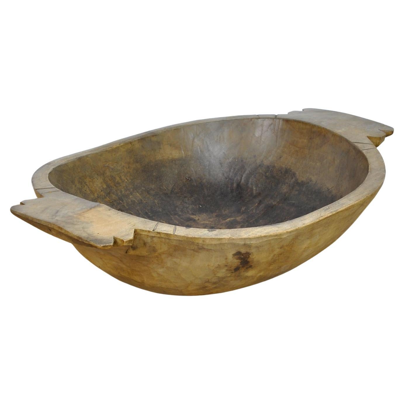 Handmade Wooden Dough Bowl, Early 1900s