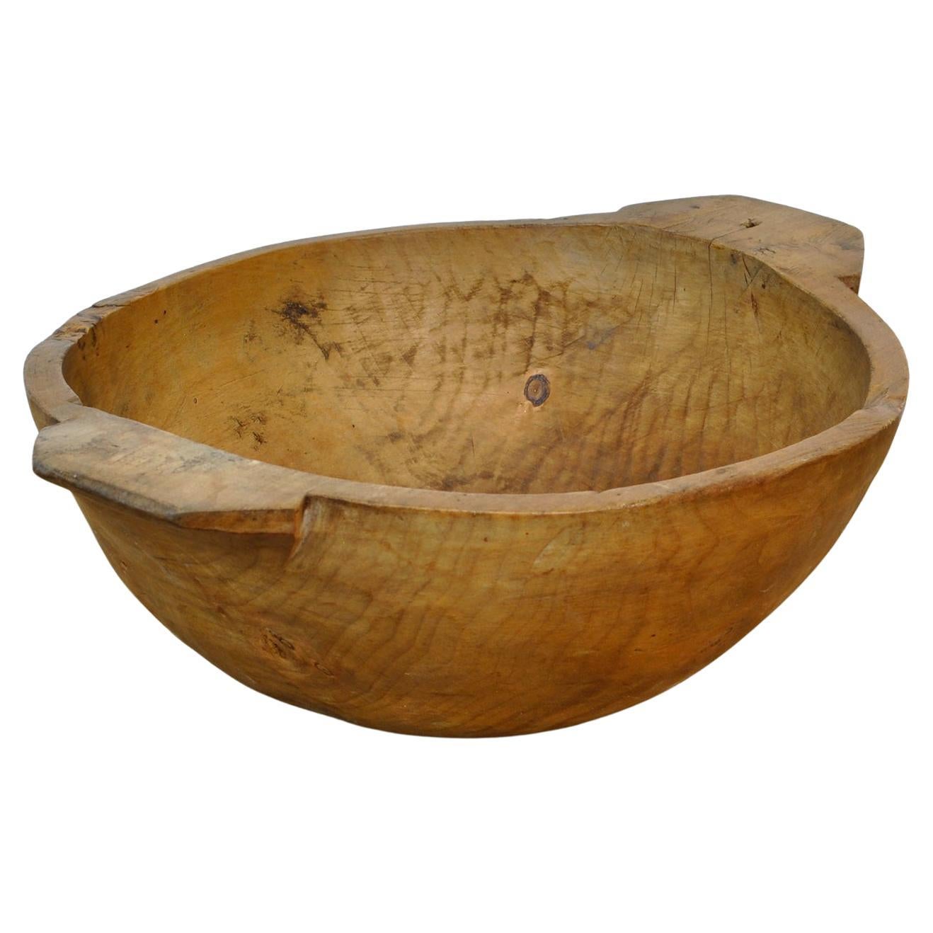 Handmade Wooden Dough Bowl, Early 1900s