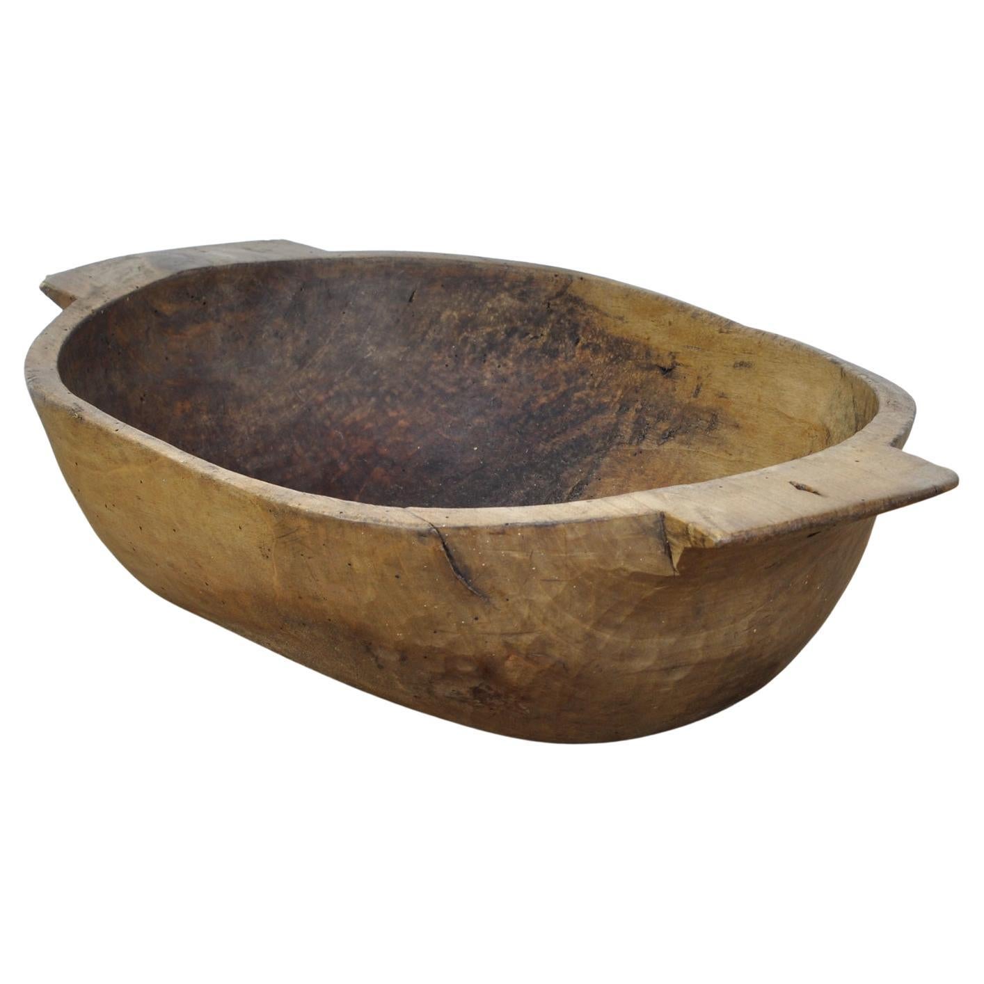 Handmade Wooden Dough Bowl, Early, 1900s
