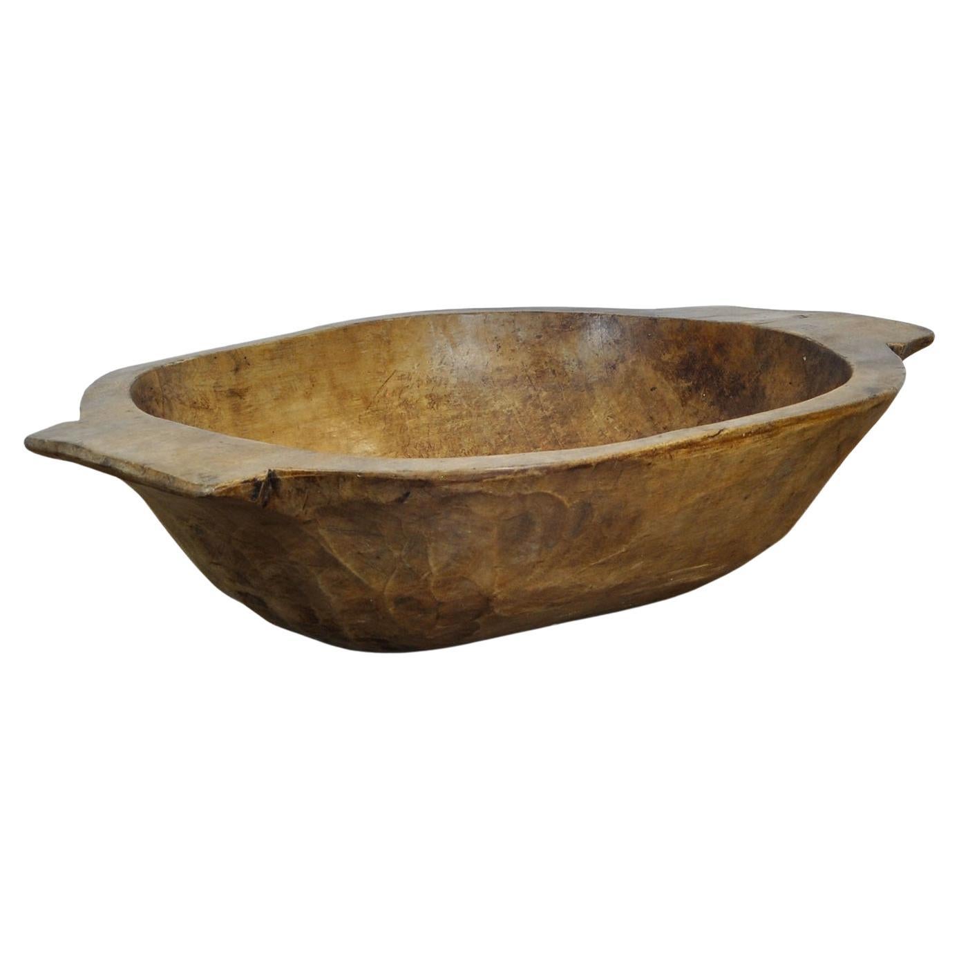 Handmade Wooden Dough Bowl, Early 1900s For Sale