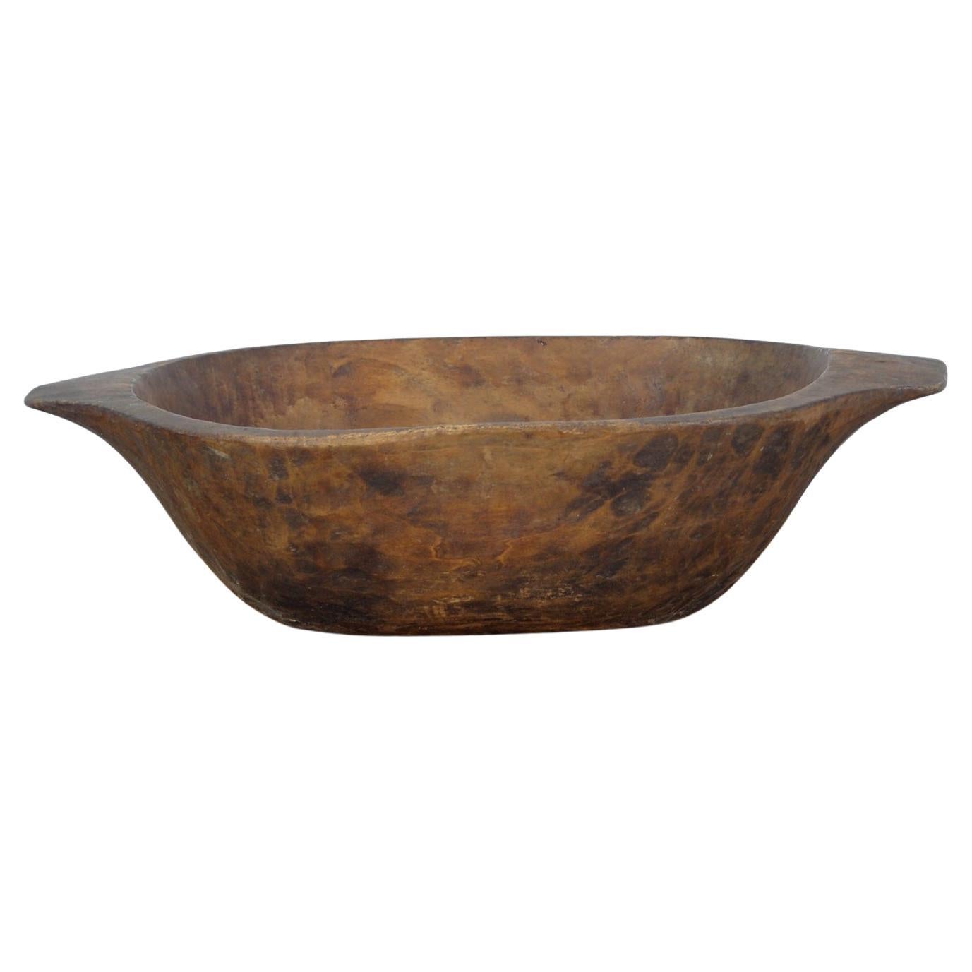 Handmade Wooden Dough Bowl, Early 1900's For Sale