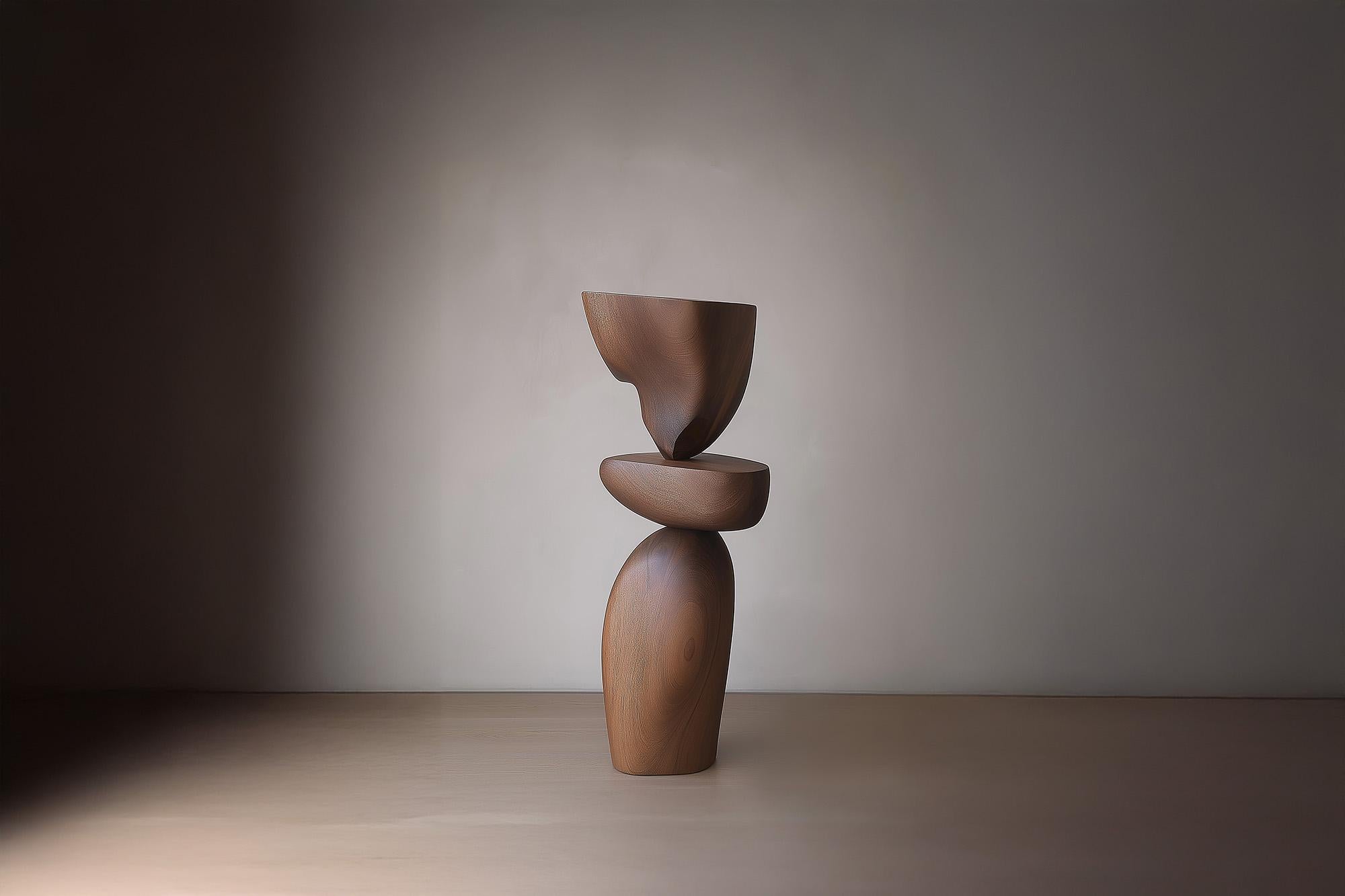 Mid-Century moderno Scultura in legno fatta a mano Lull No91 di NONO - Arte astratta per interni di lusso in vendita