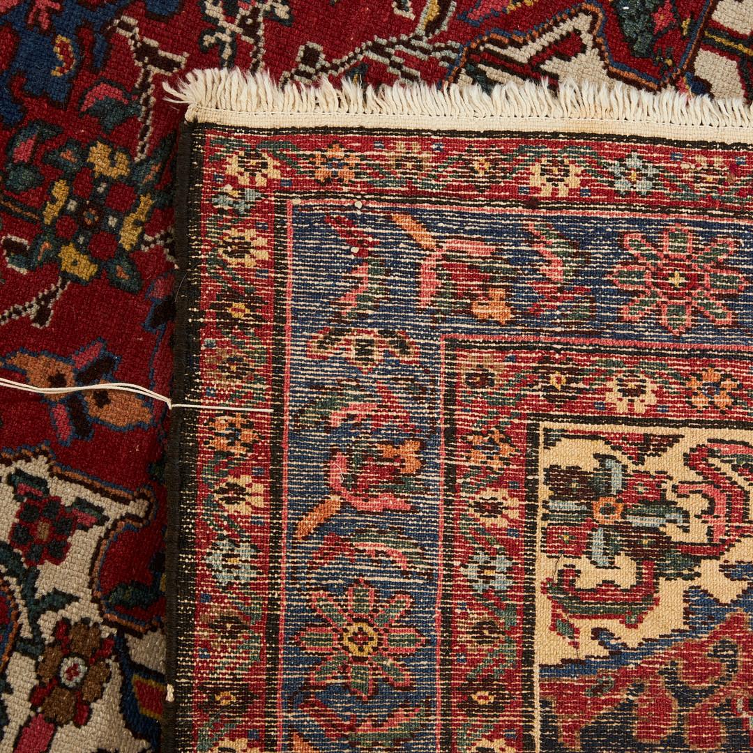 Art Déco Tappeto antico in lana fatto a mano Tappeto persiano beige Farahan tradizionale per il soggiorno in vendita