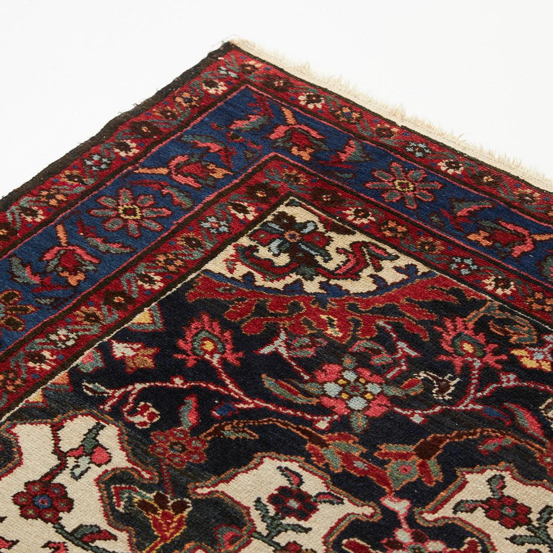 Persiano Tappeto antico in lana fatto a mano Tappeto persiano beige Farahan tradizionale per il soggiorno in vendita