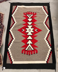 Handmade Wool Carpet Abstract Red Black Kilim Rug