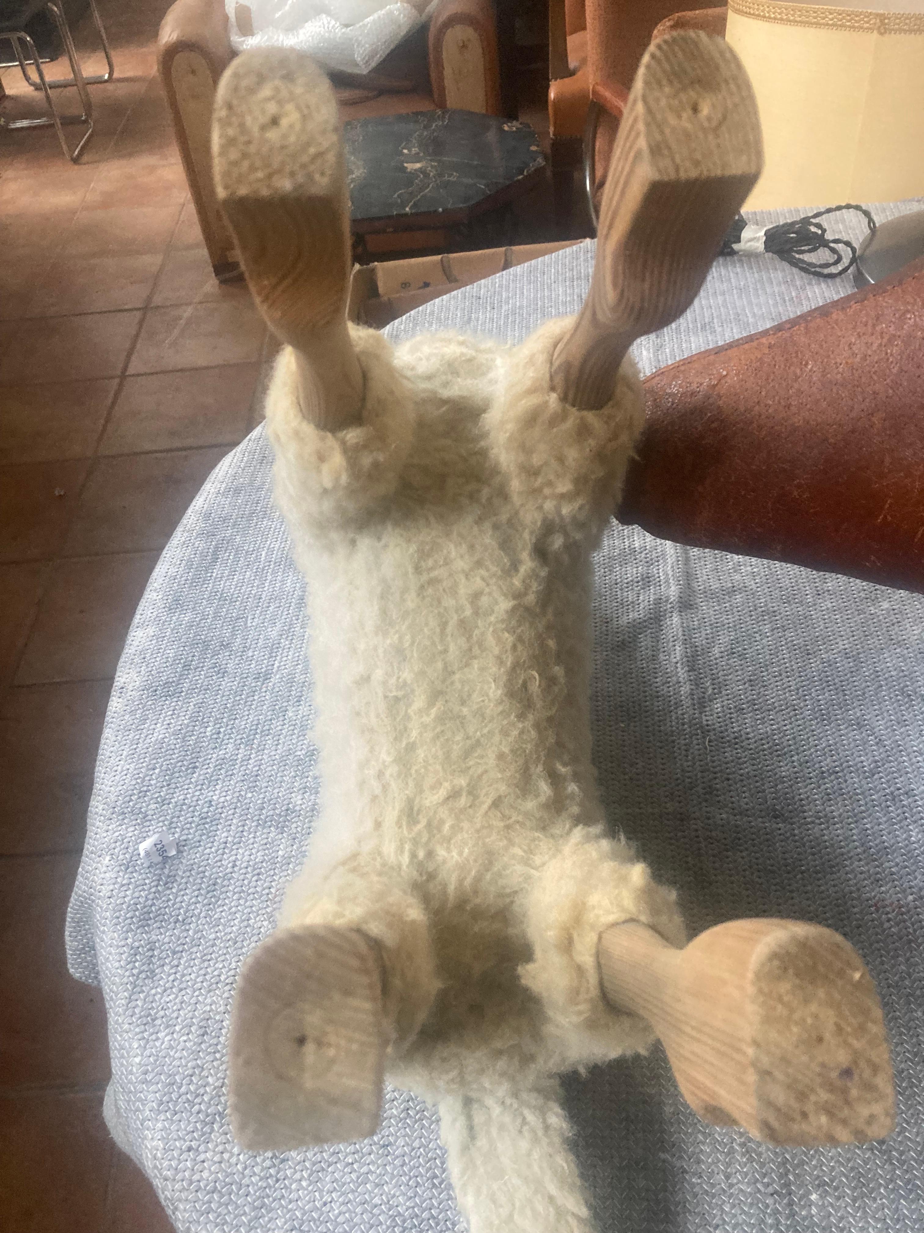 Hand-Crafted Handmade wool lamb by Hanns-Peter Krafft. Germany 1970s. For Sale