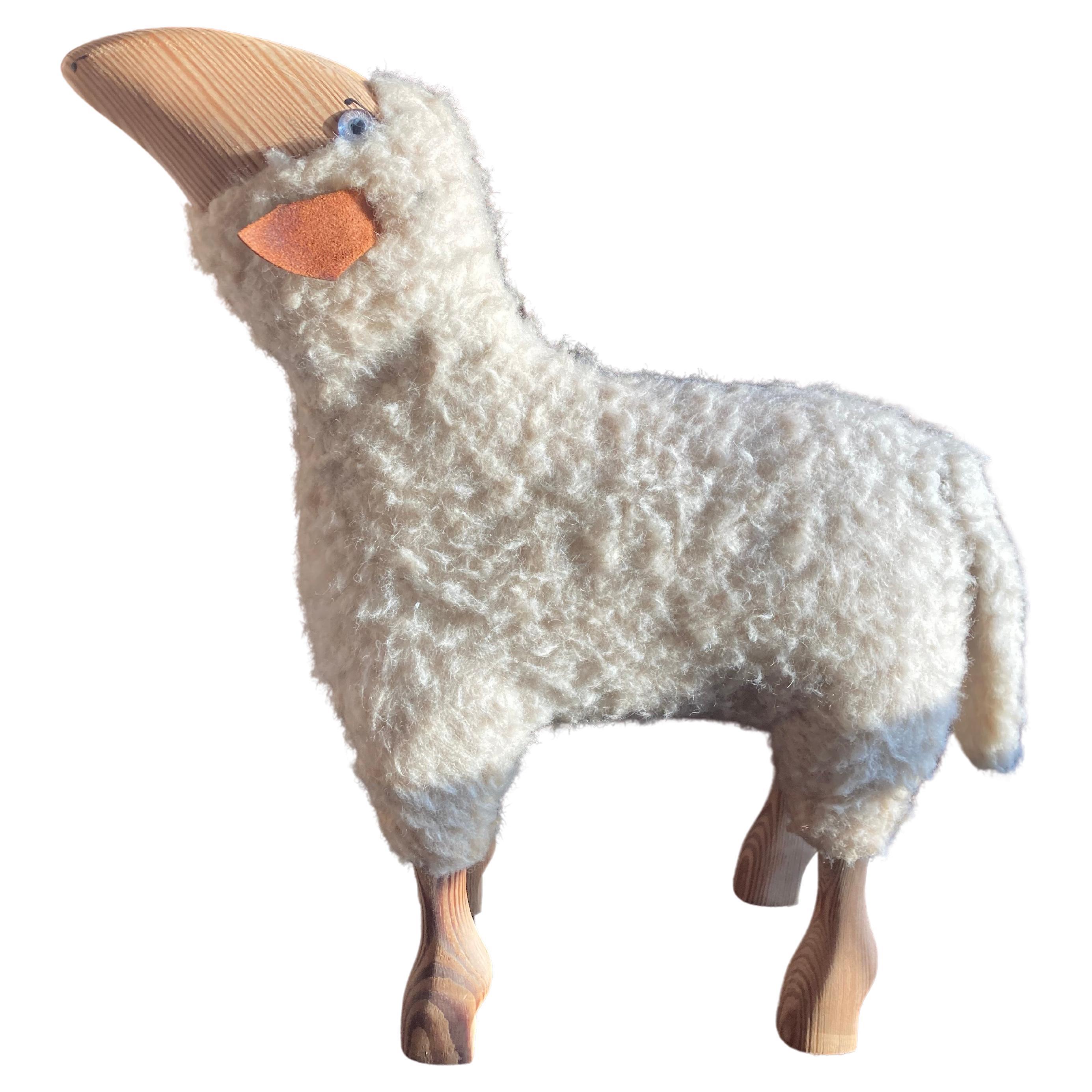 Handmade wool lamb by Hanns-Peter Krafft. Germany 1970s. For Sale