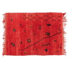 Handmade Wool Moroccan Rug, Mid-Century Modern, 1960, Colorful Design